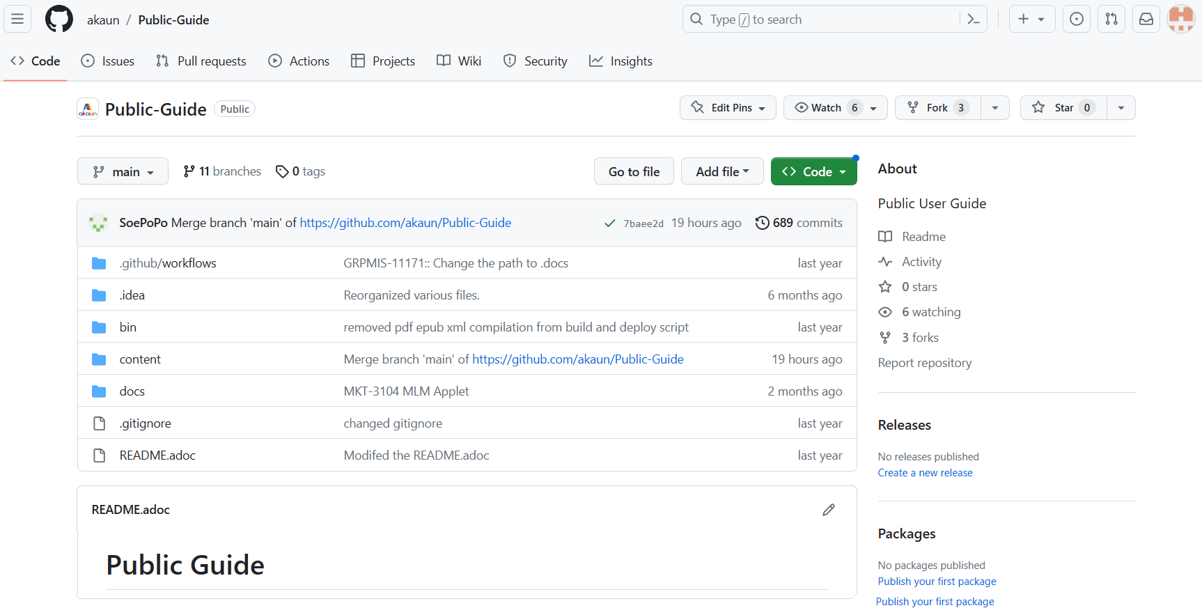 Handbook repository on Github