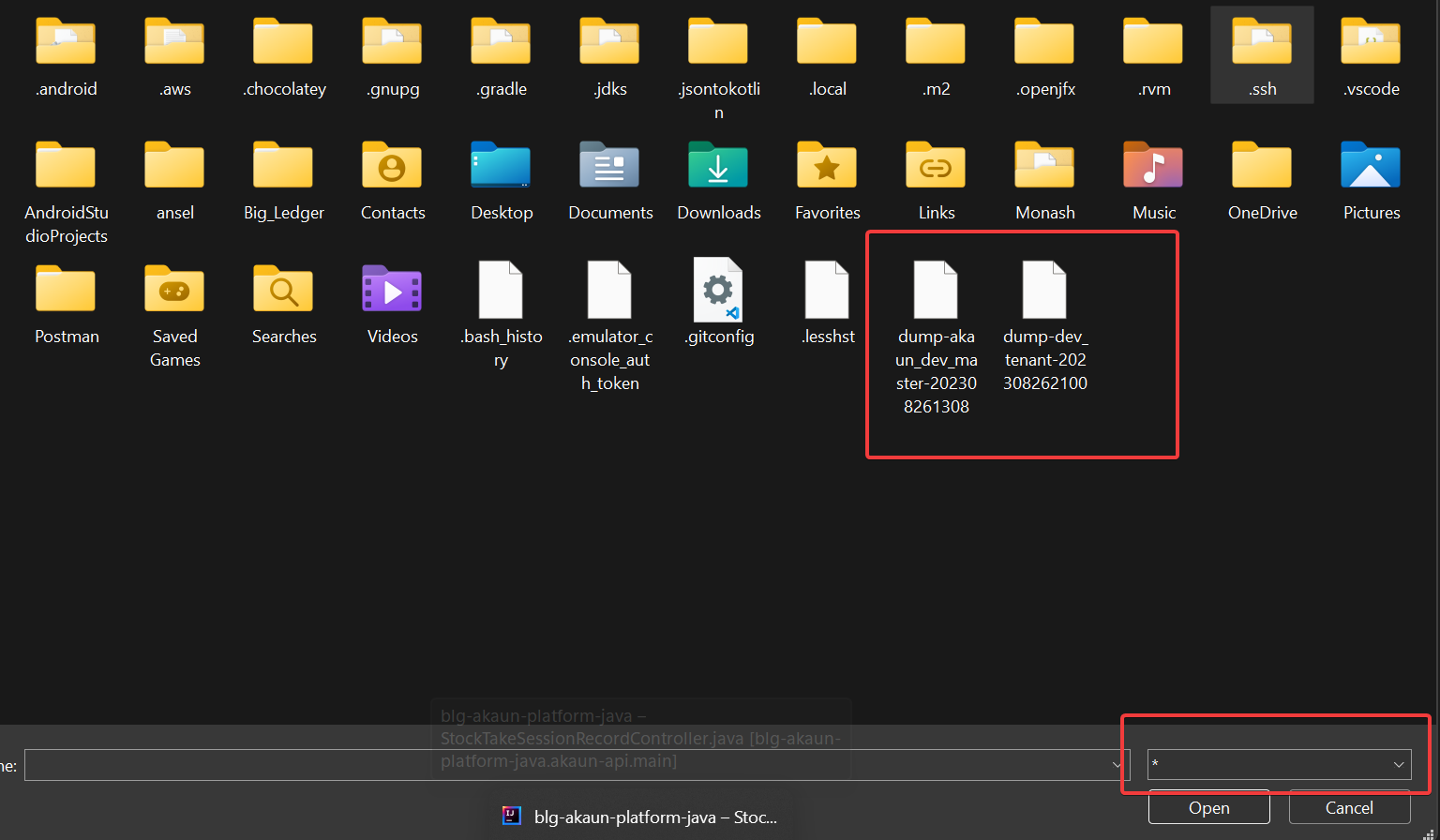 Finding backup file