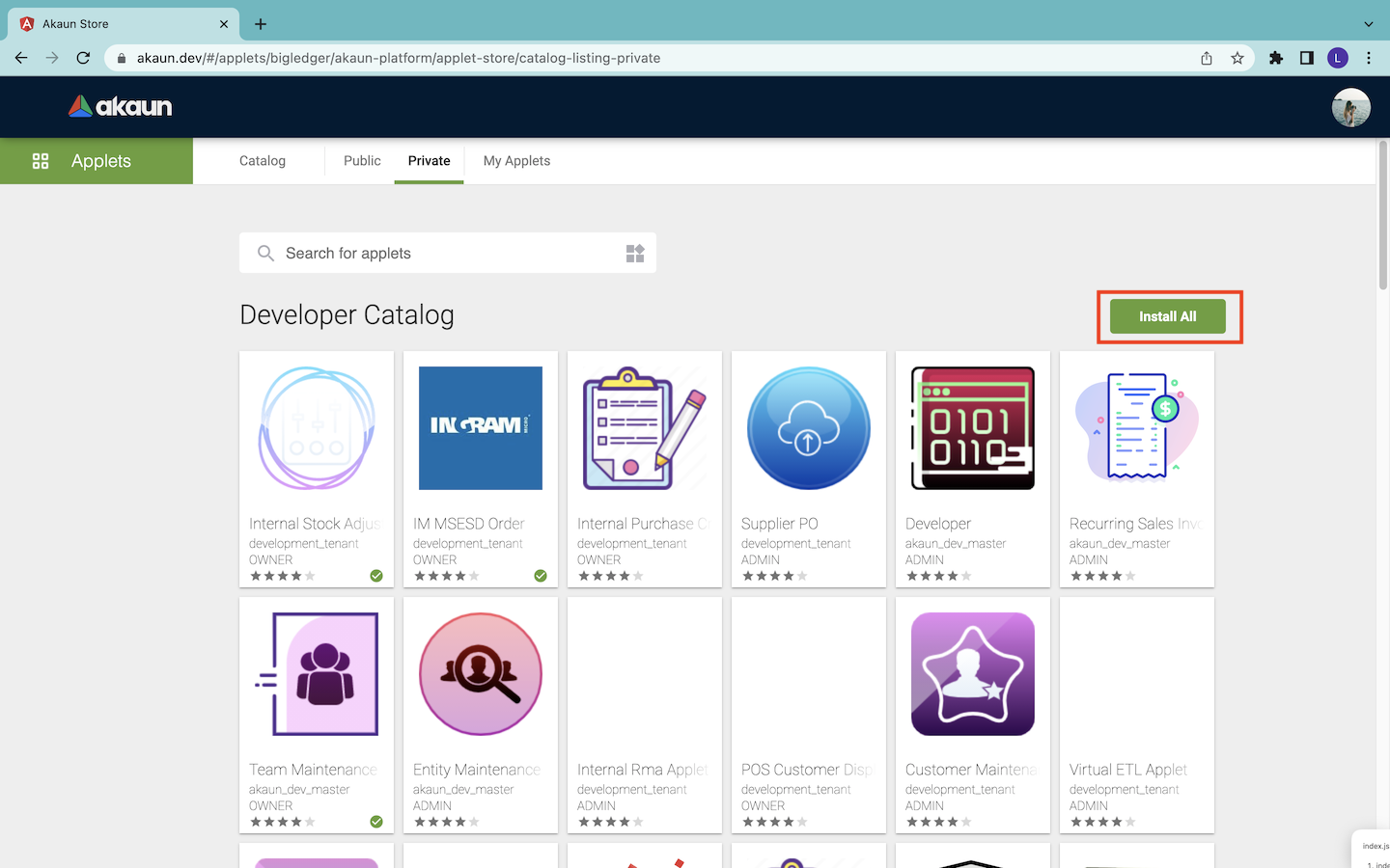 9 PrivateCatalogPage InstallAll