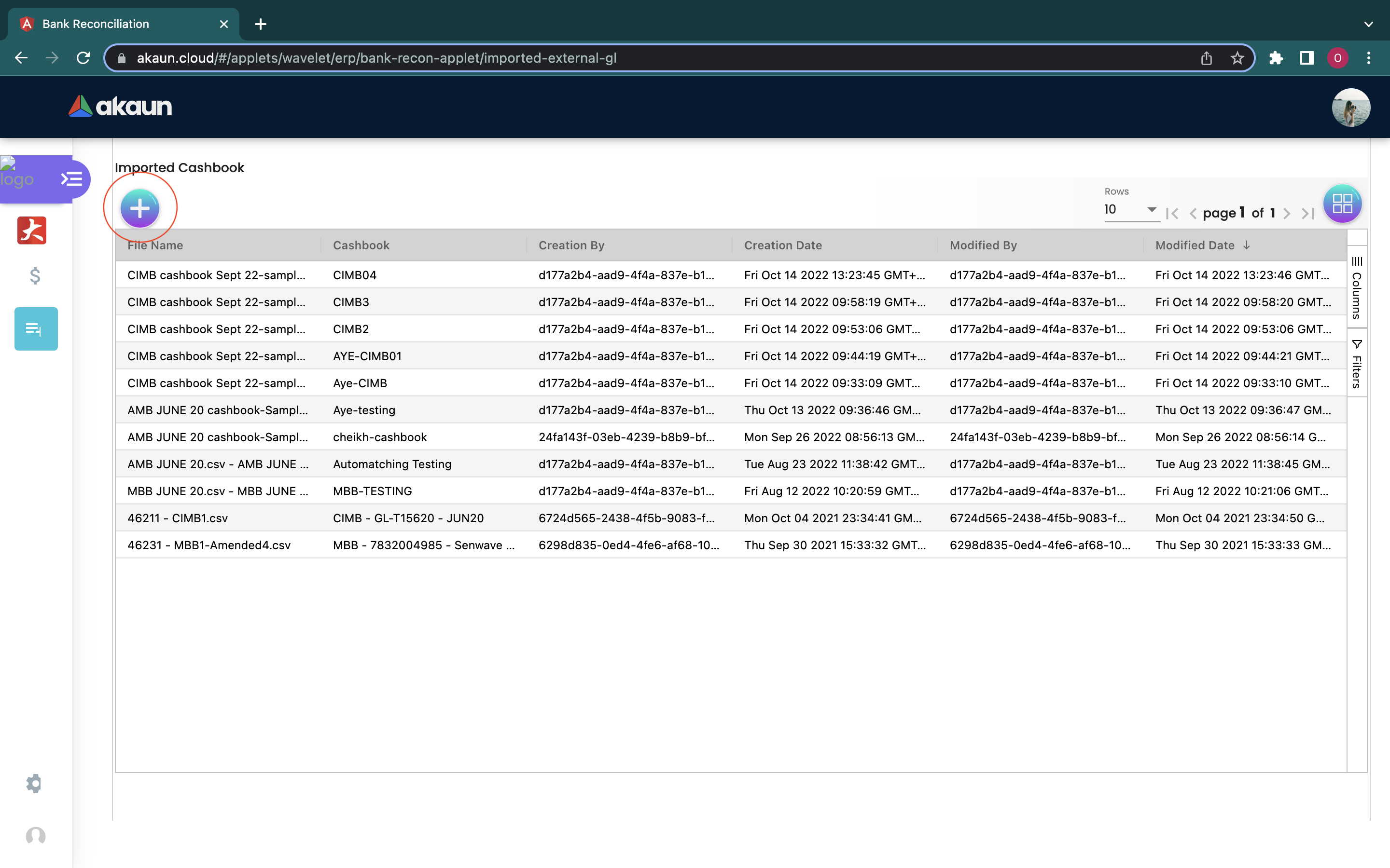 Imported Cashbook