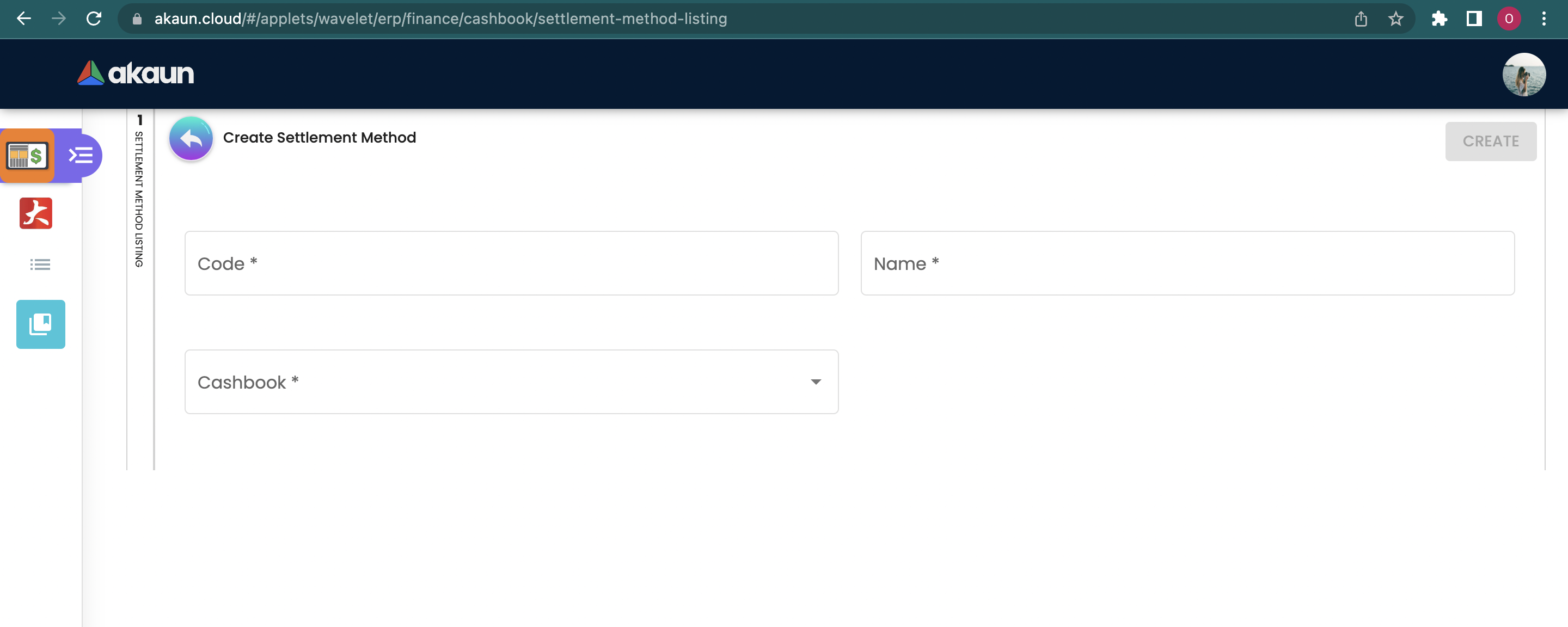 Create Settlement Method