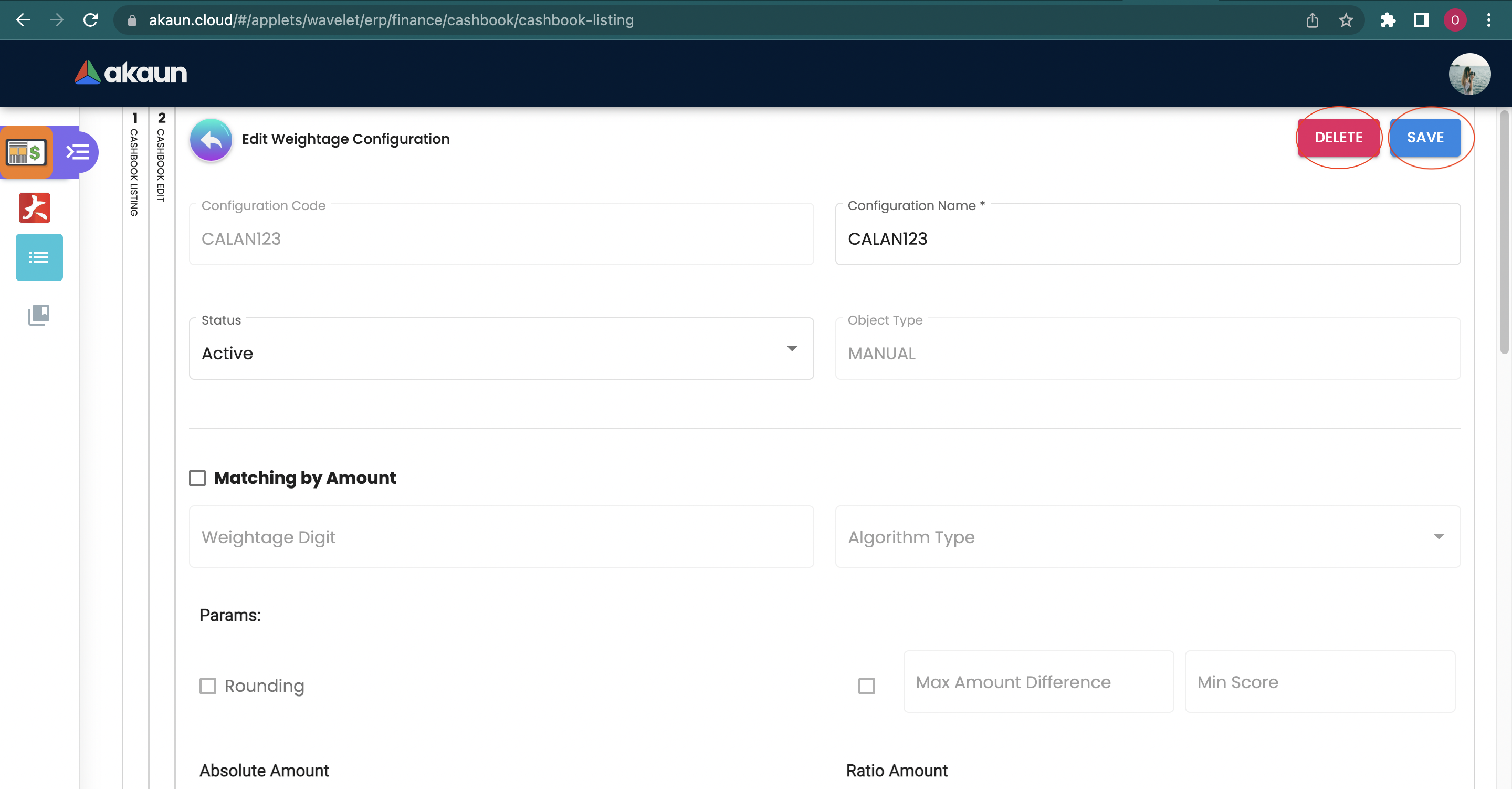 Edit Weightage Configuration