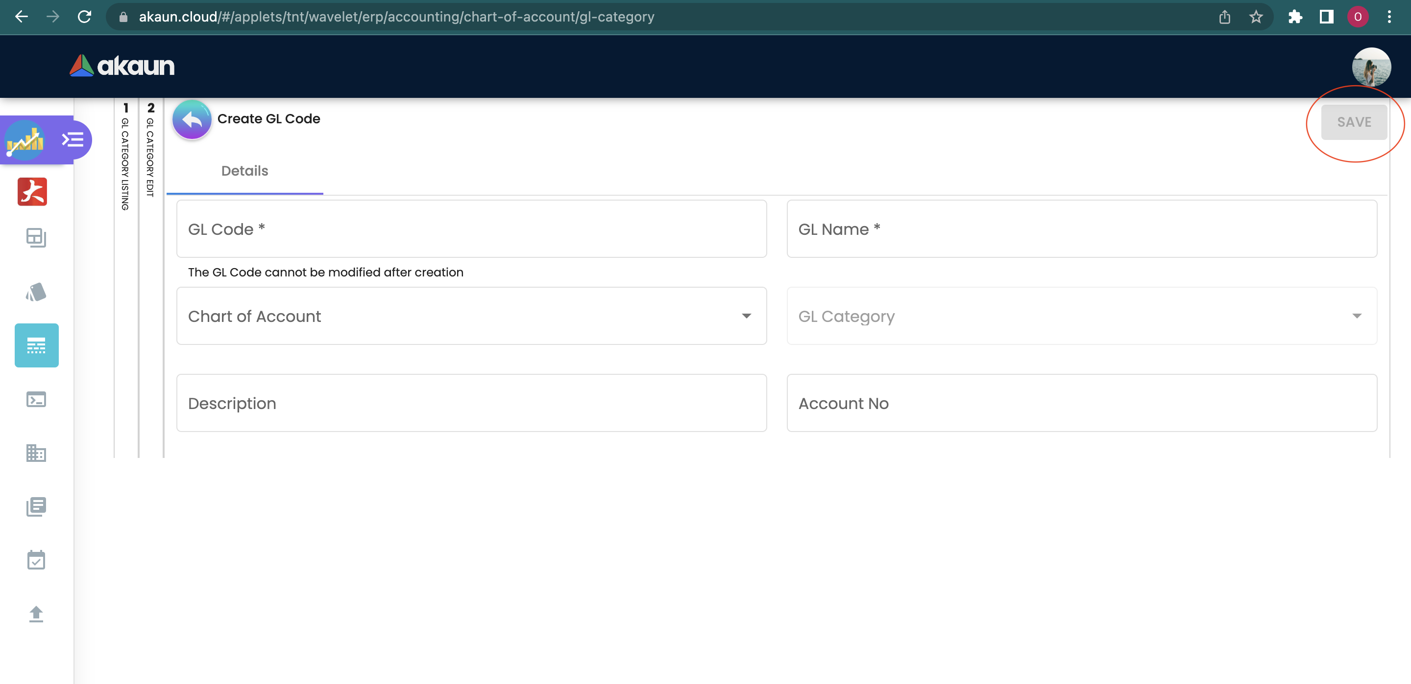 Create GL Code
