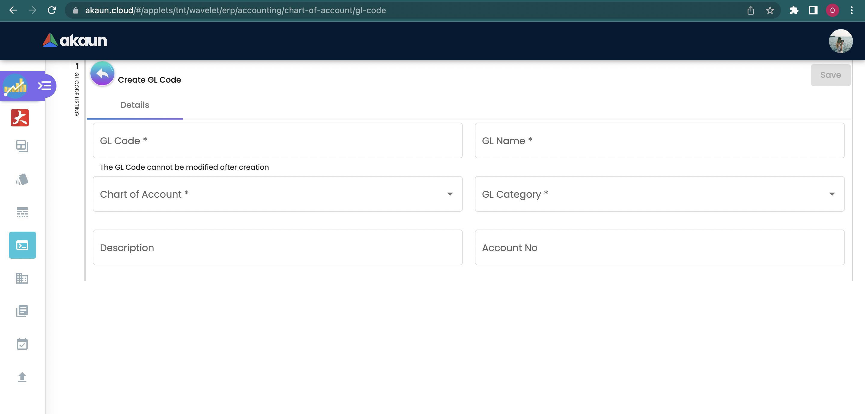 Create GL Code