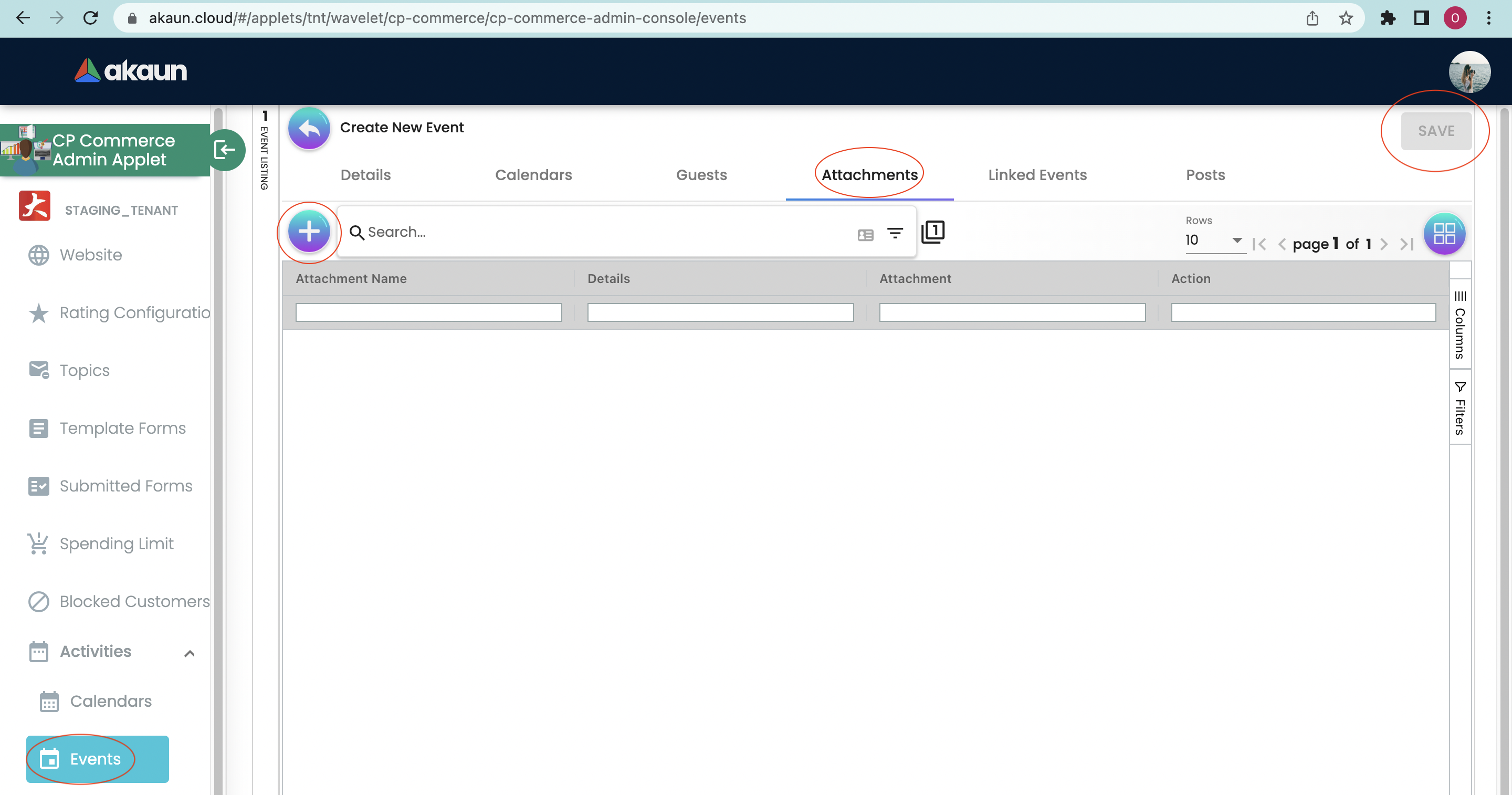 Attachments Main Page