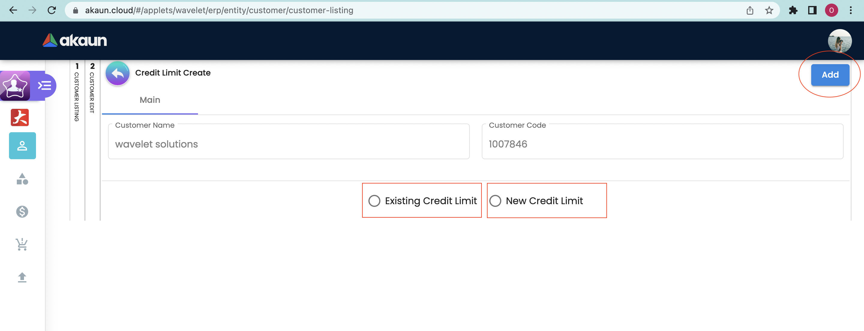 Create Credit Limit