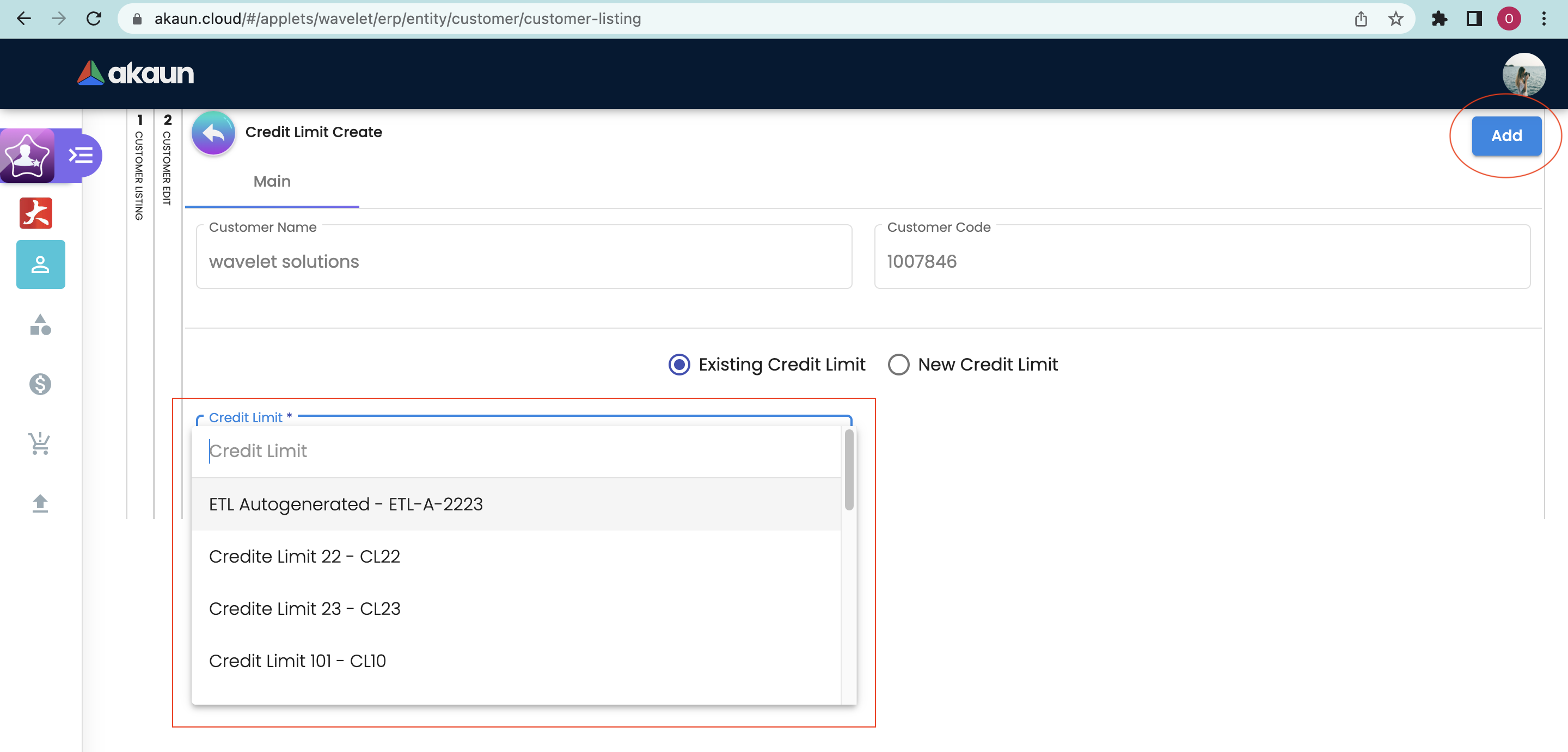 Create Credit Limit