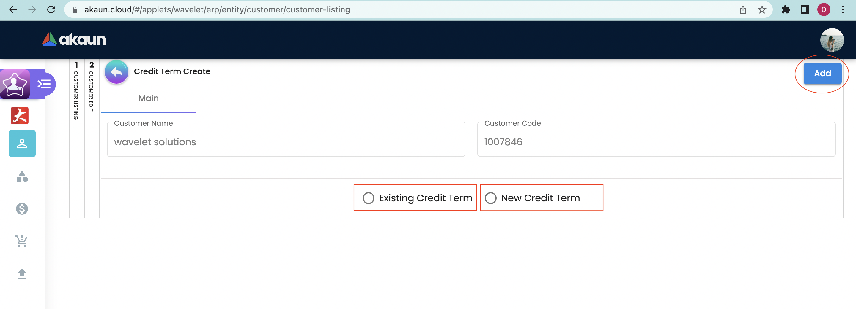 Create Credit Term