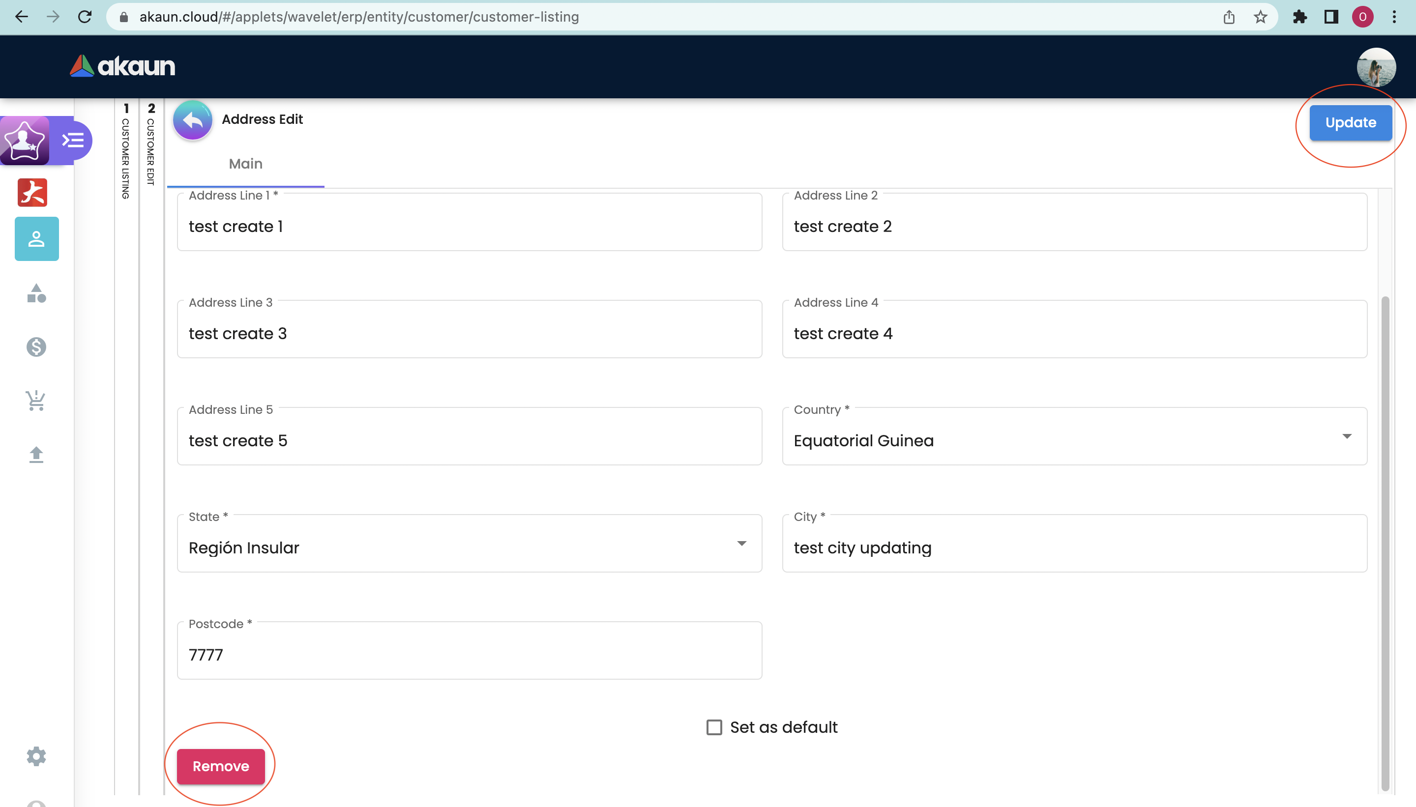 Edit Address