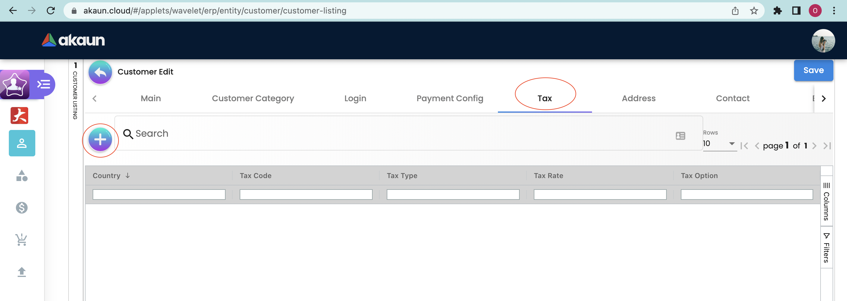 Tax Main Page