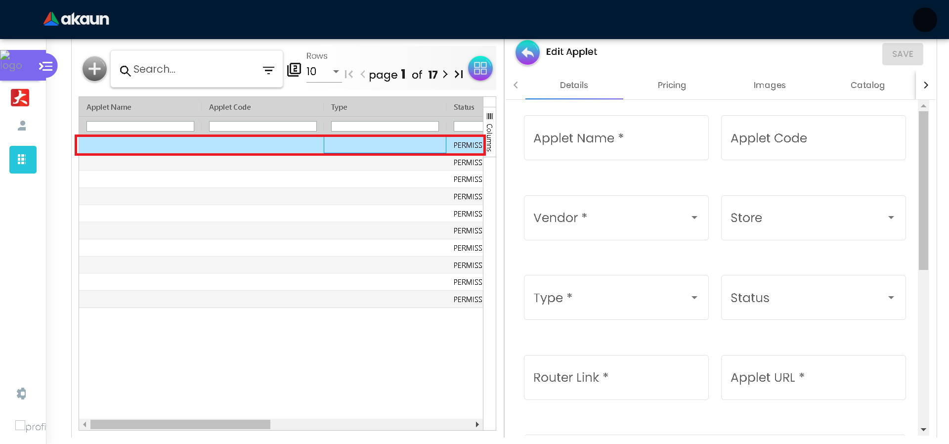 Edit Applet Details