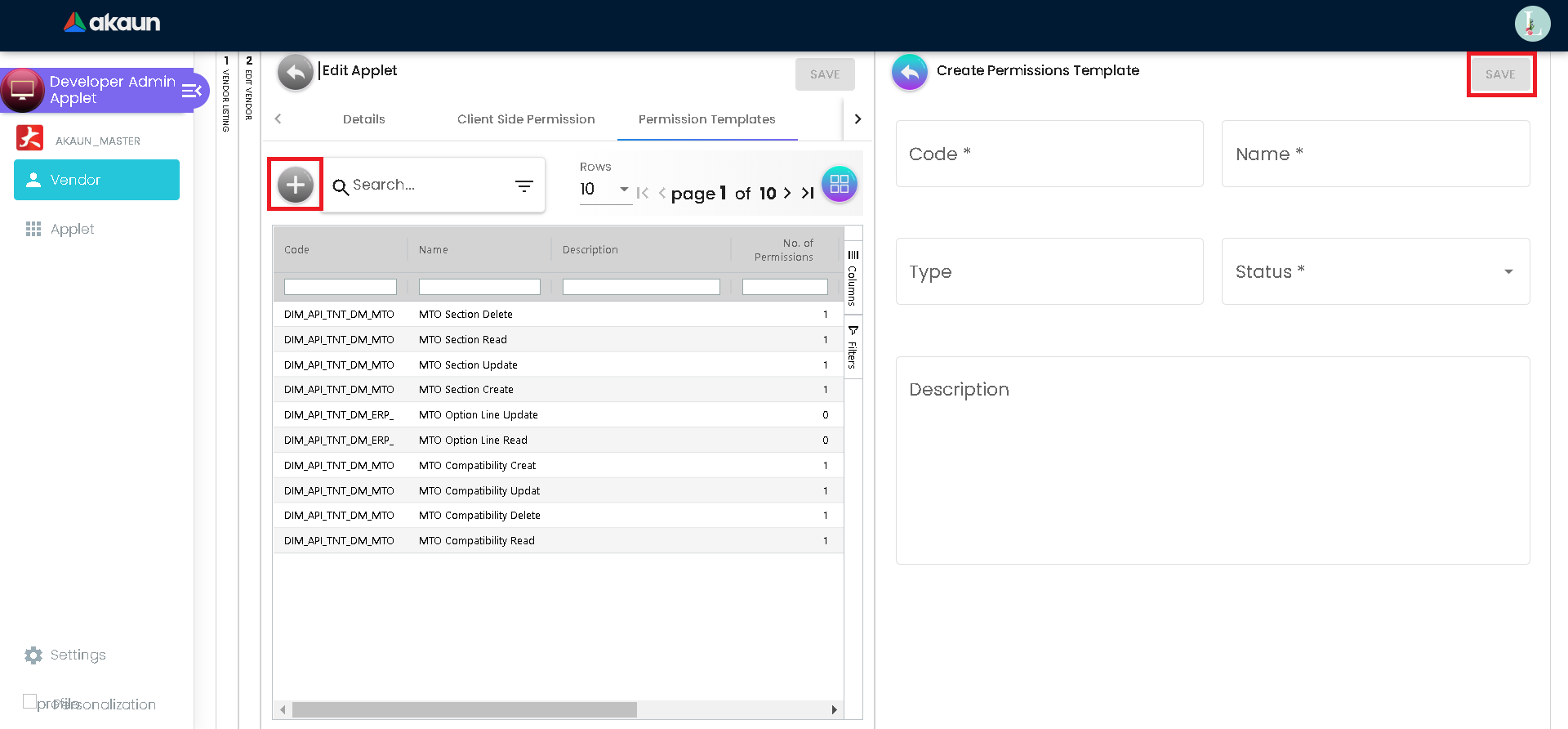 Create Permission Templates