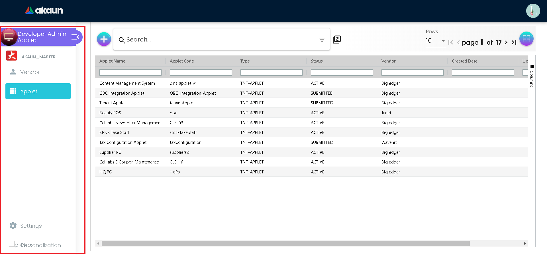 Features Menu