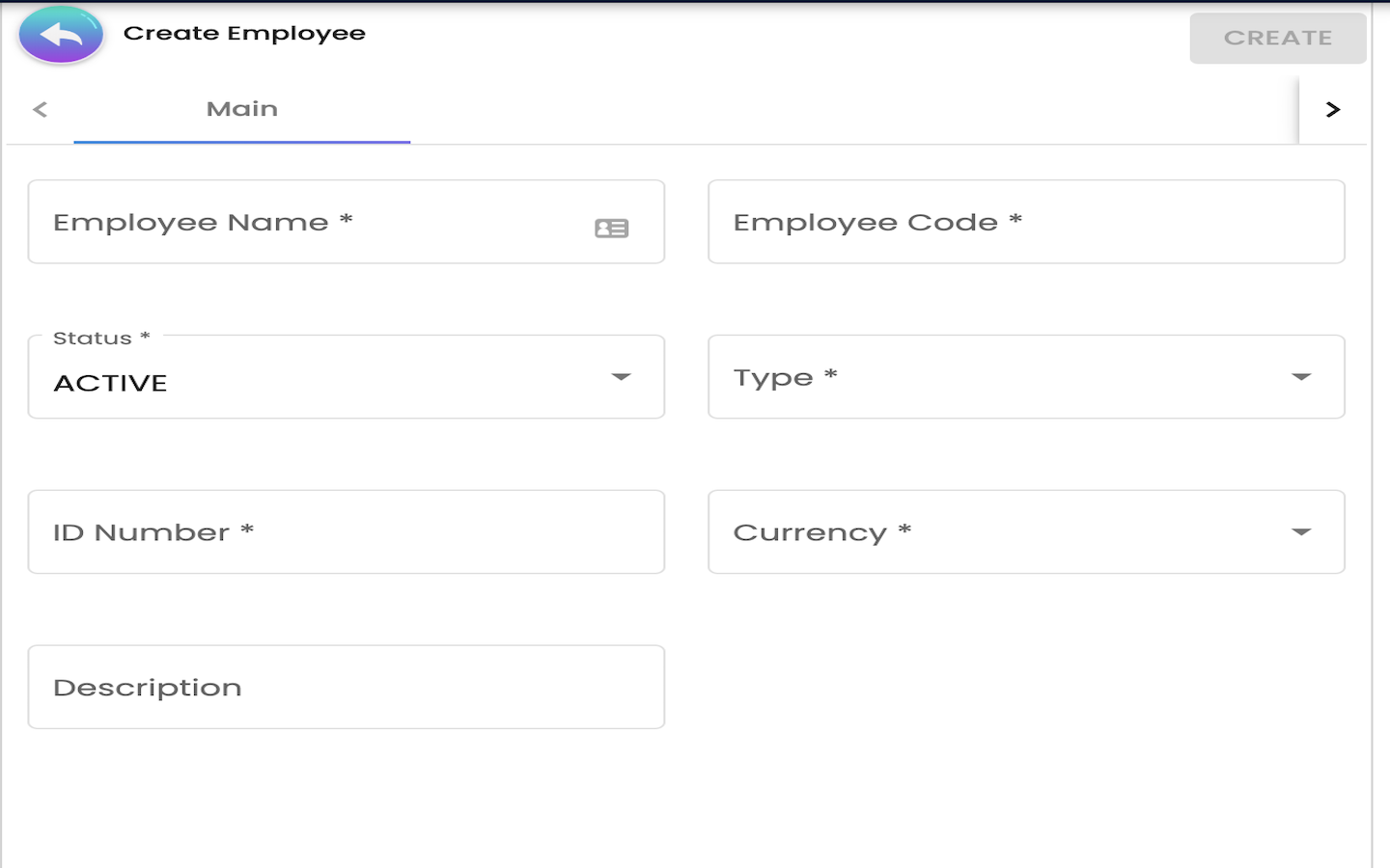 Create Employee Main