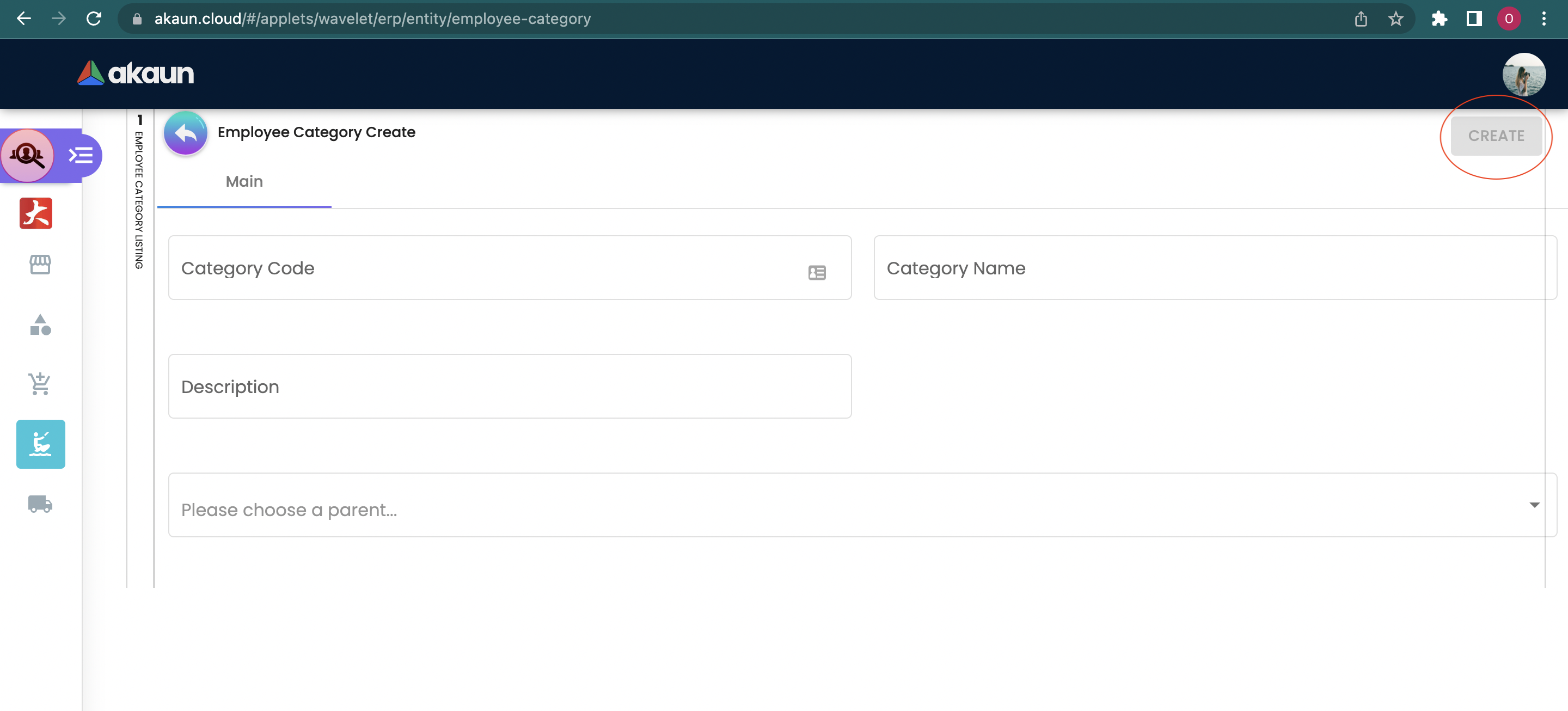 Create Employee Category
