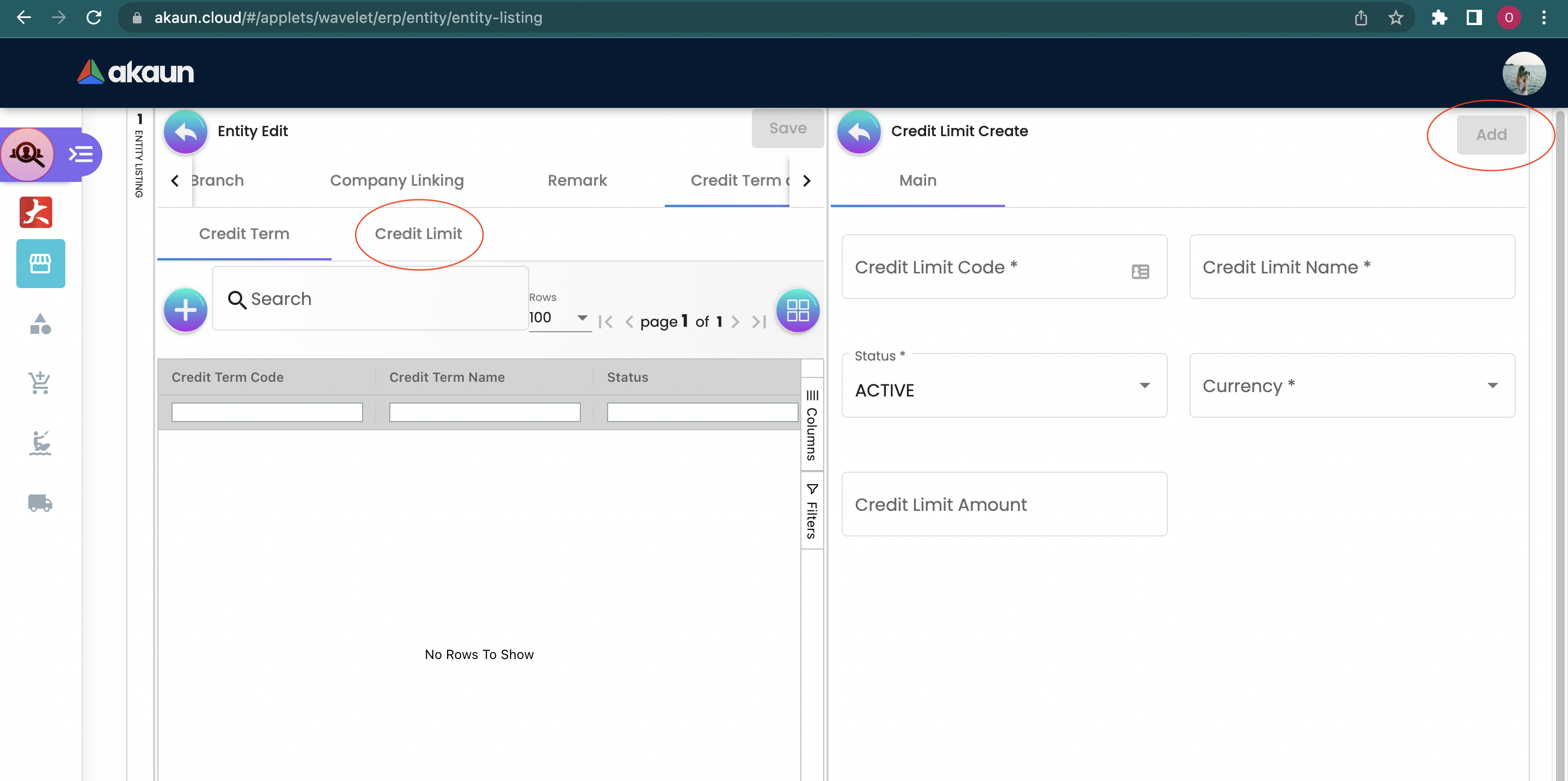 Create Credit Limit