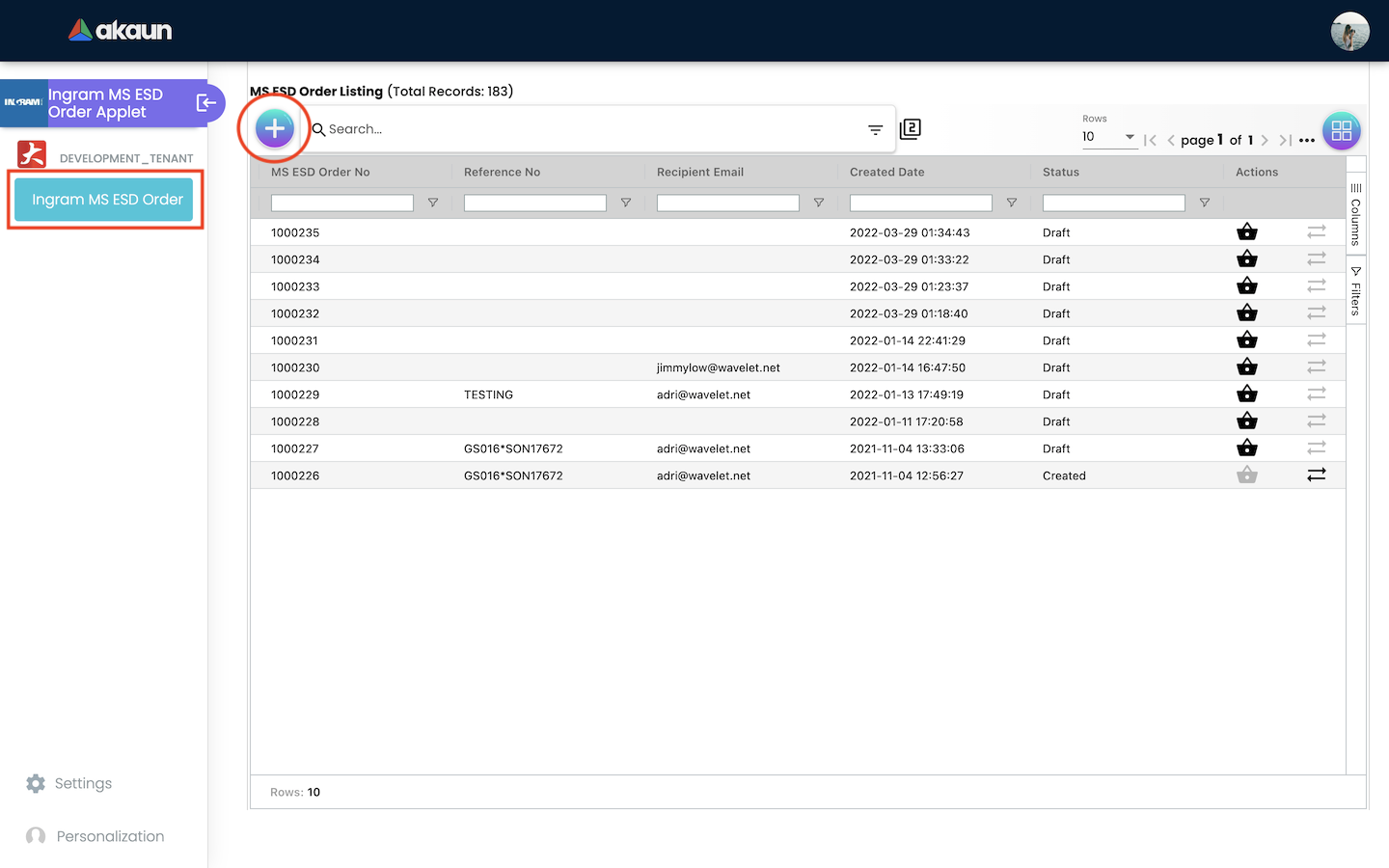 MSESD Order Listing
