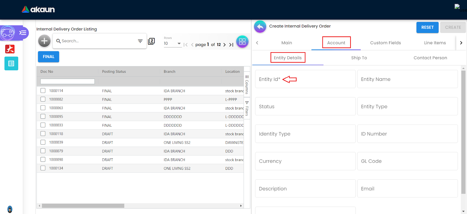 CreateAccountEntityDetails