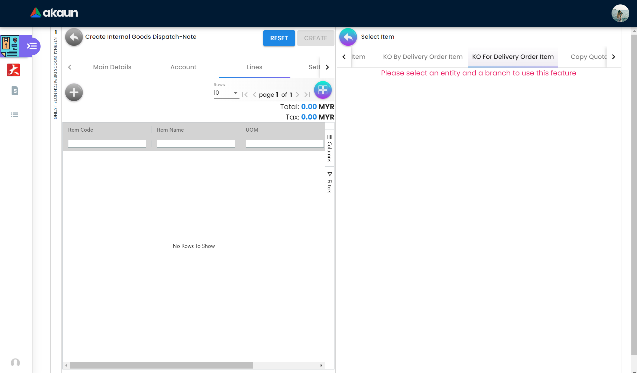 Create KO For Delivery Order Item