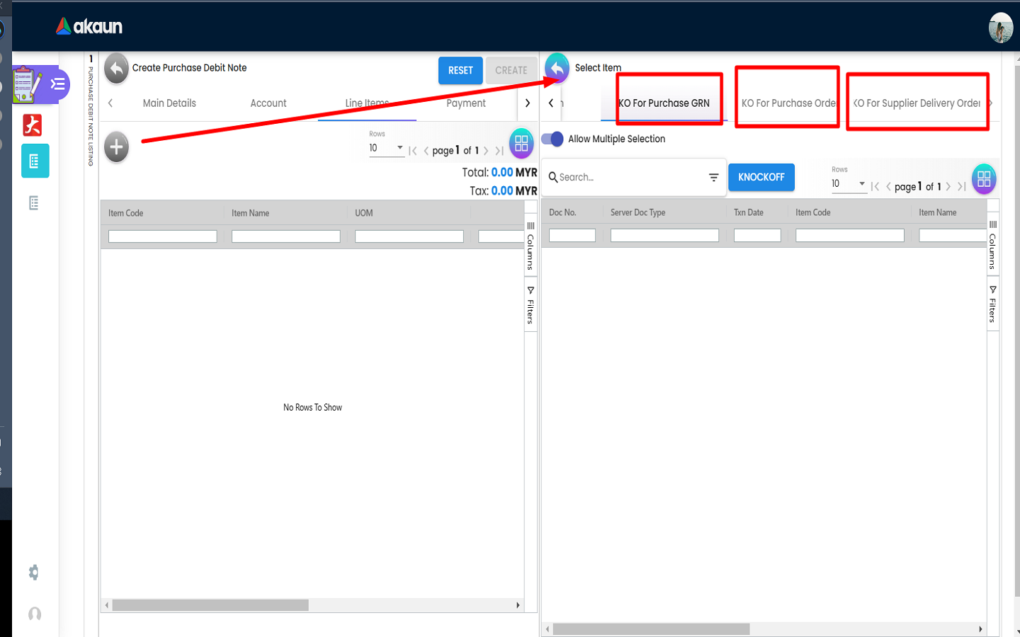 Different Categories of Line Item Listing