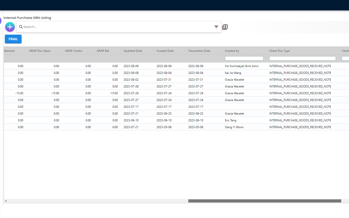 9 Purchase GRN Listing 1