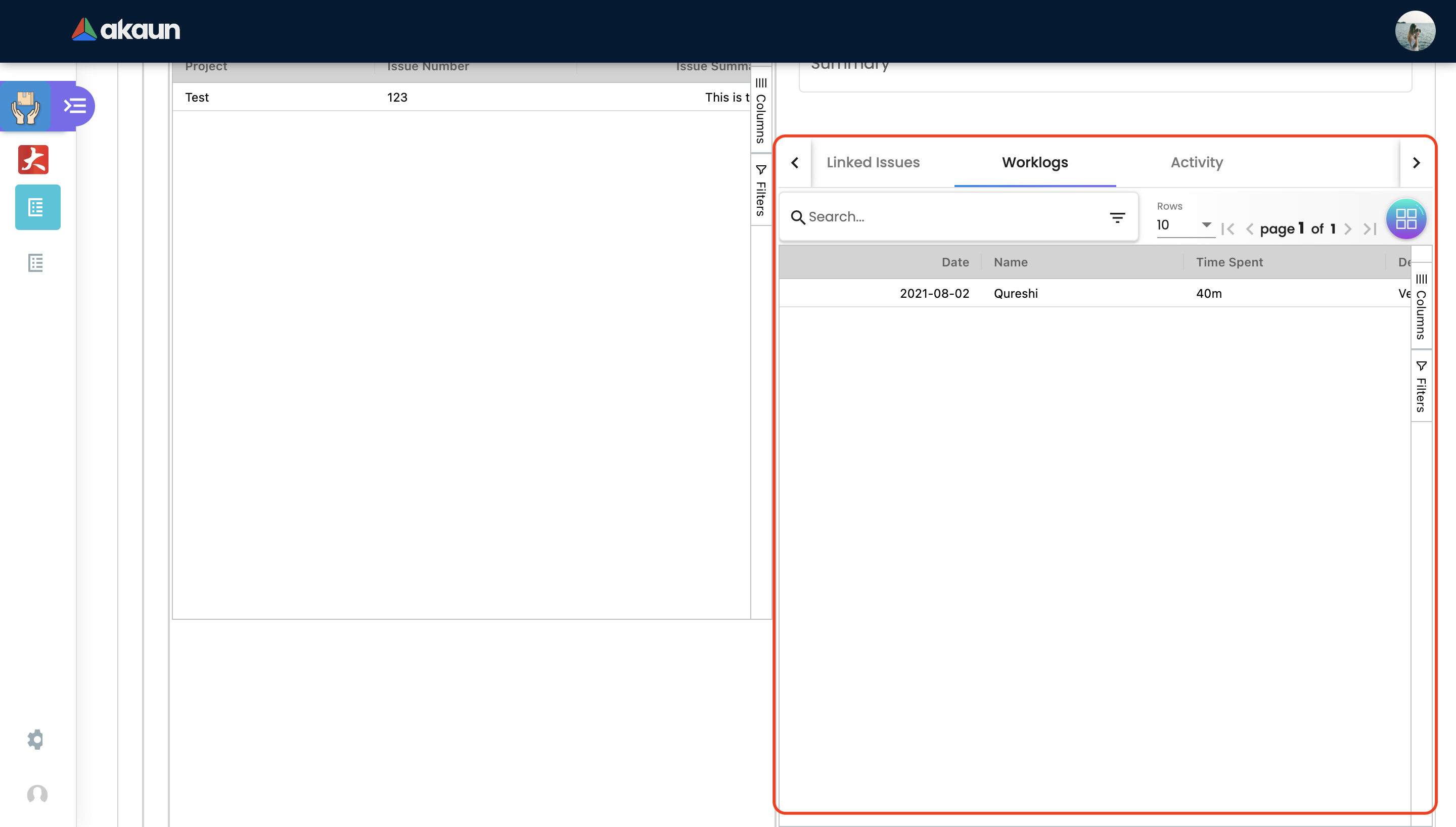 Lines Issue Link Worklogs