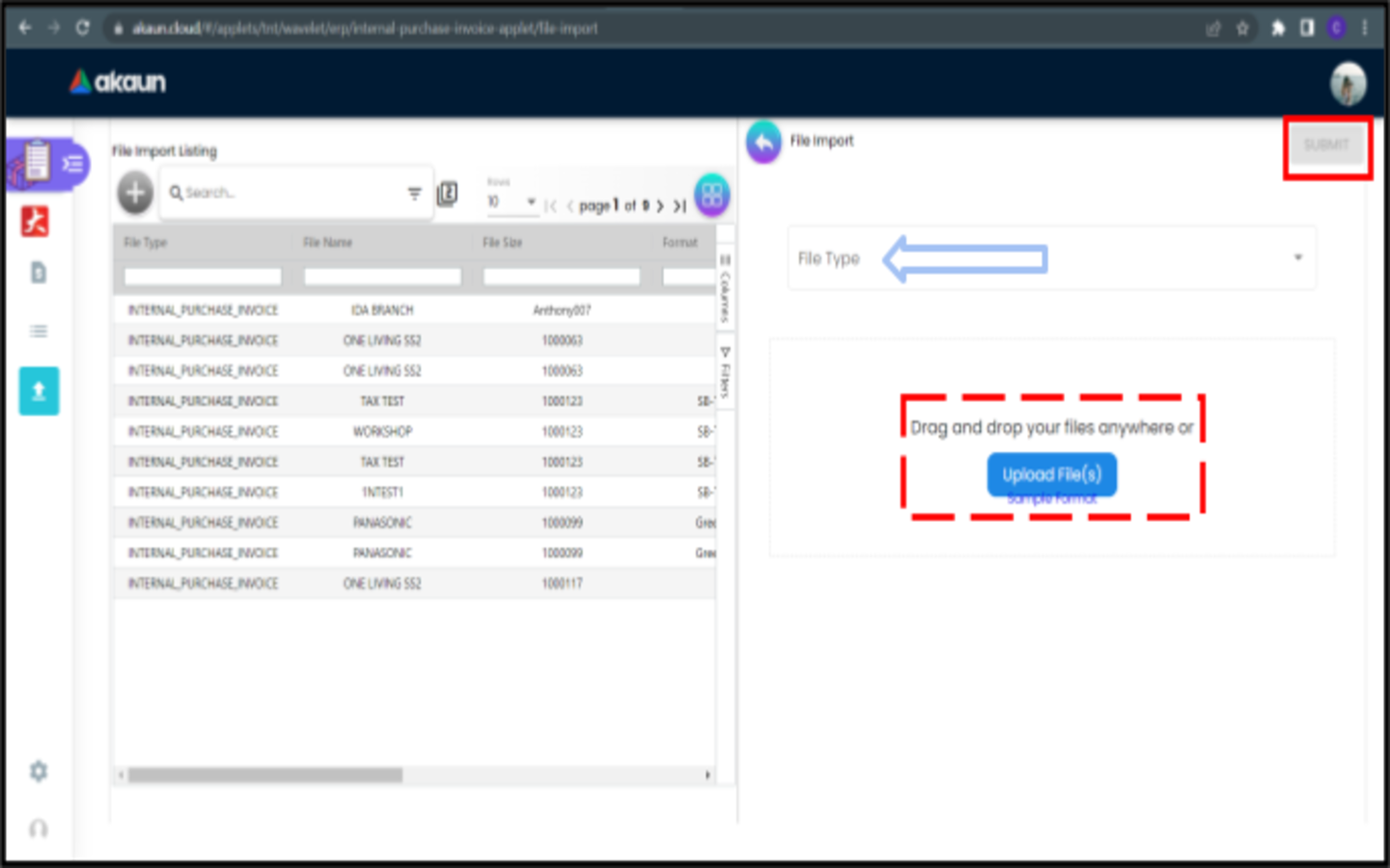 FileImportListing FileImport