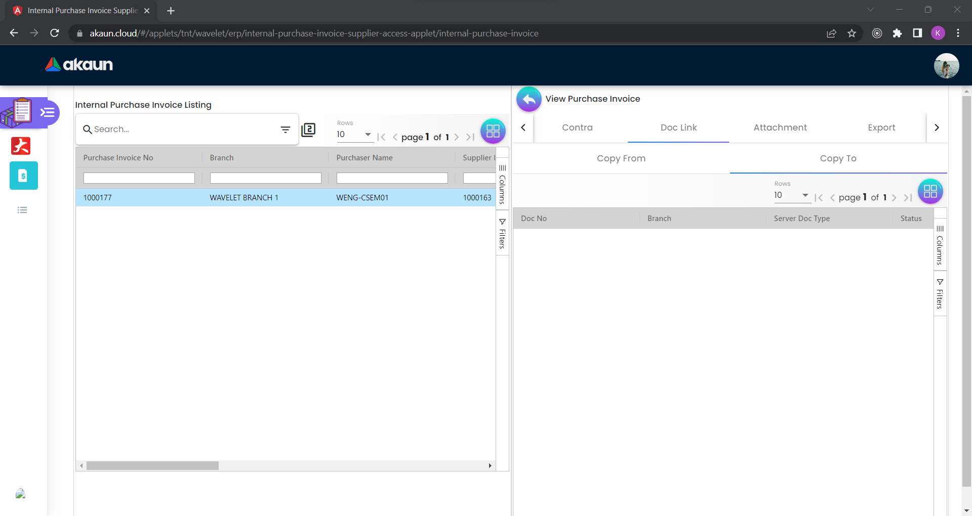Doc Link Tab - Copy To