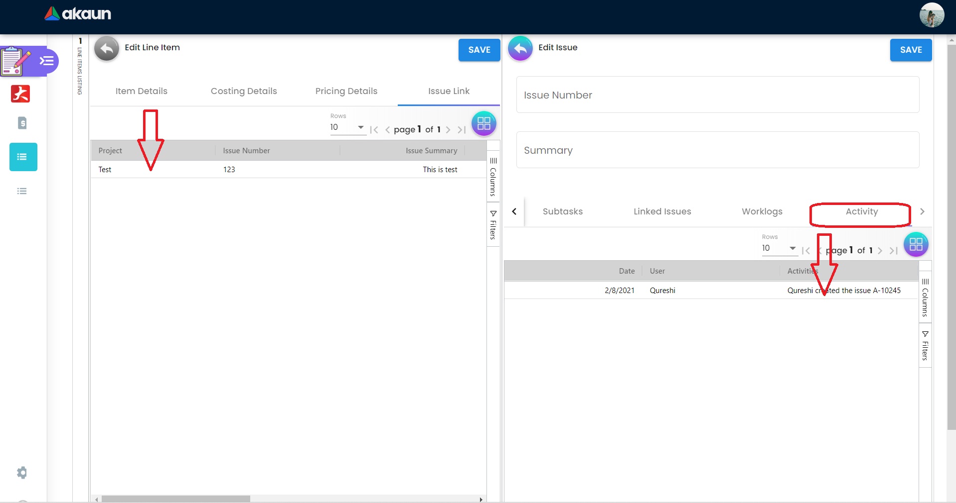 Issue Link Activity