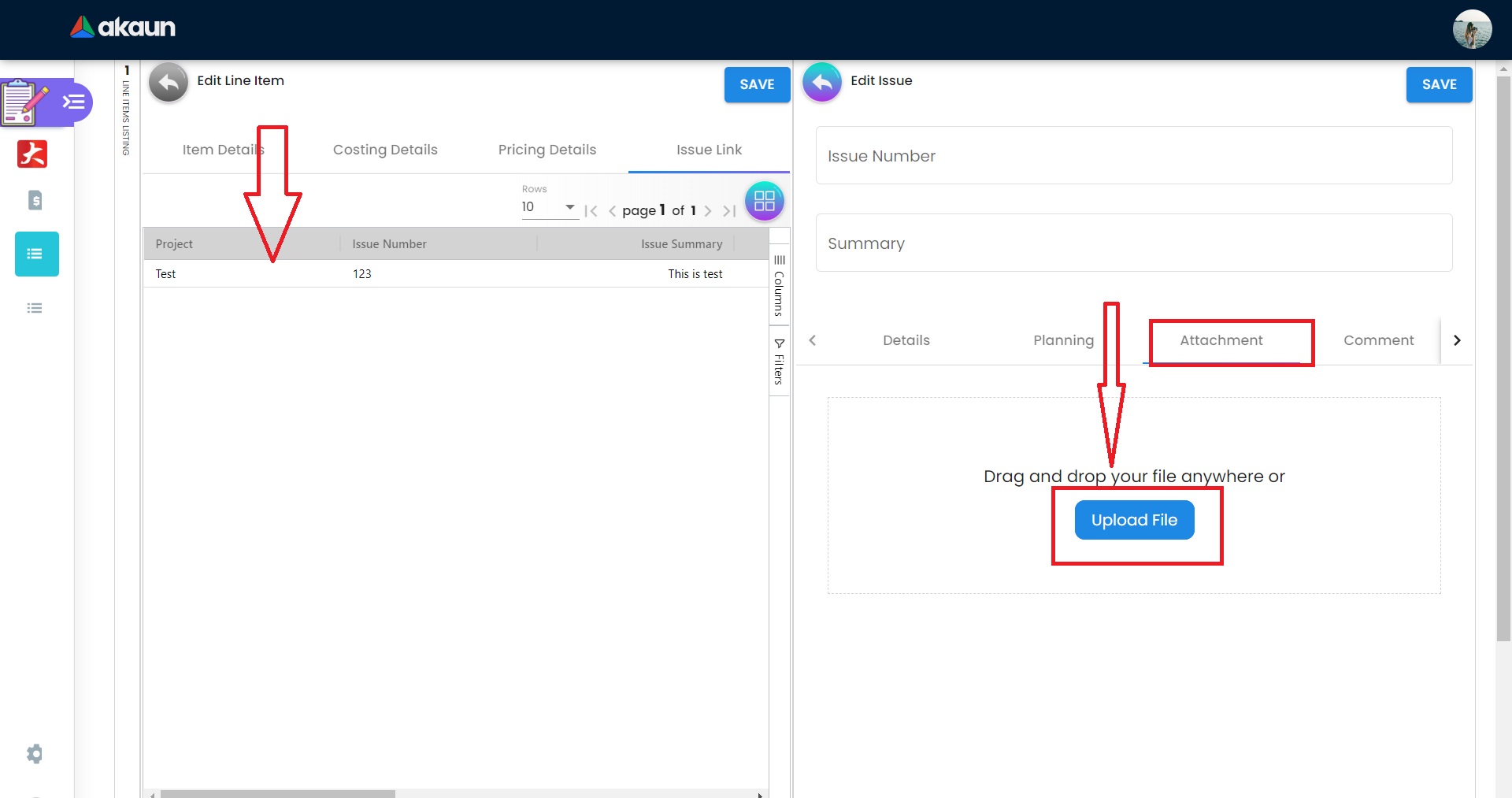 Issue Link Attachment