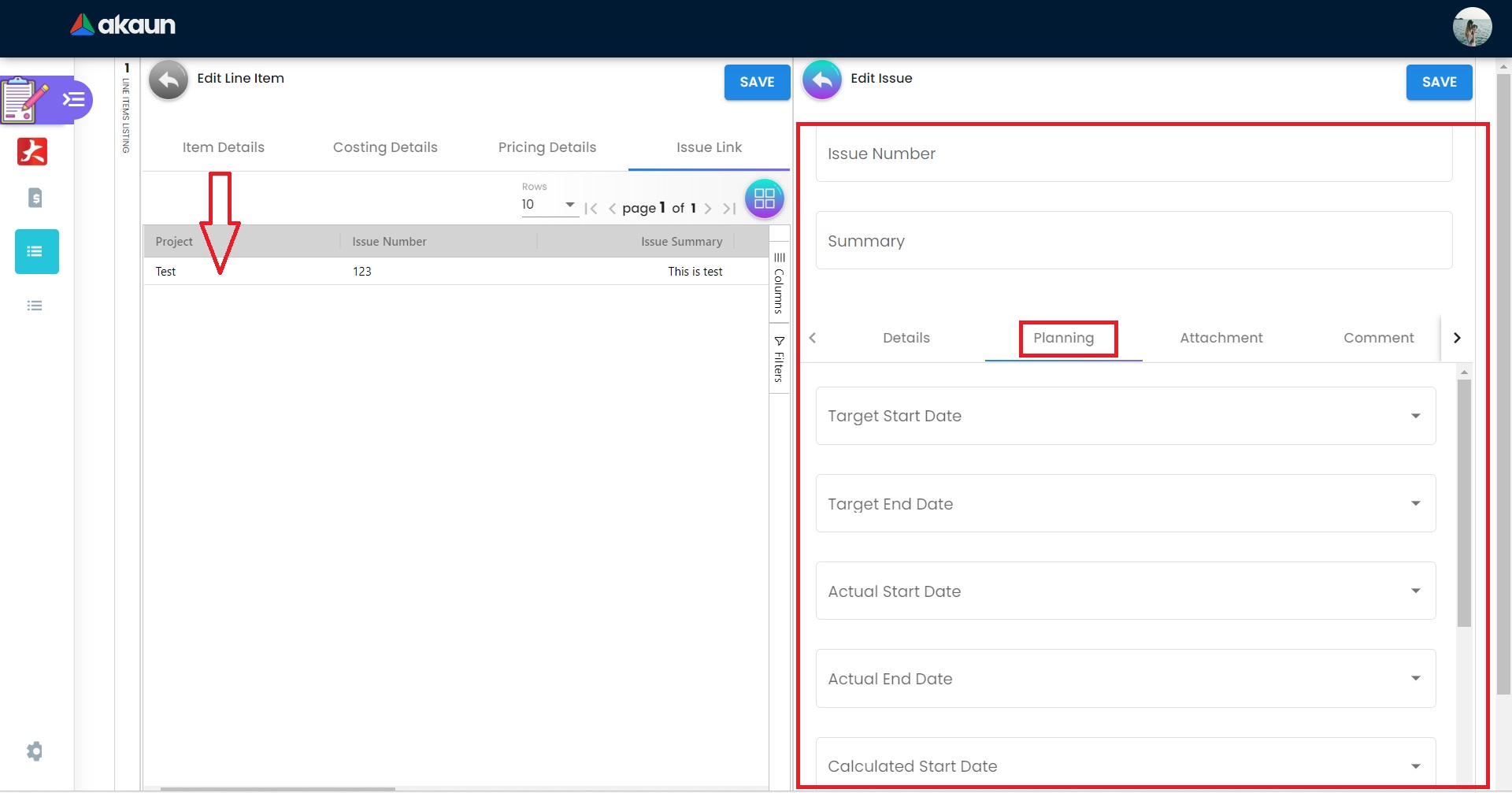 Issue Link Planning