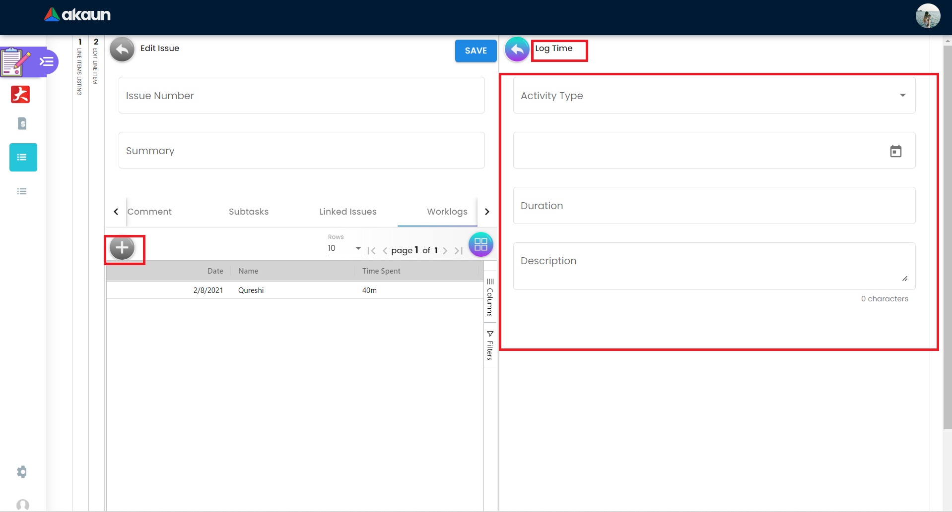 Issue Link Worklog