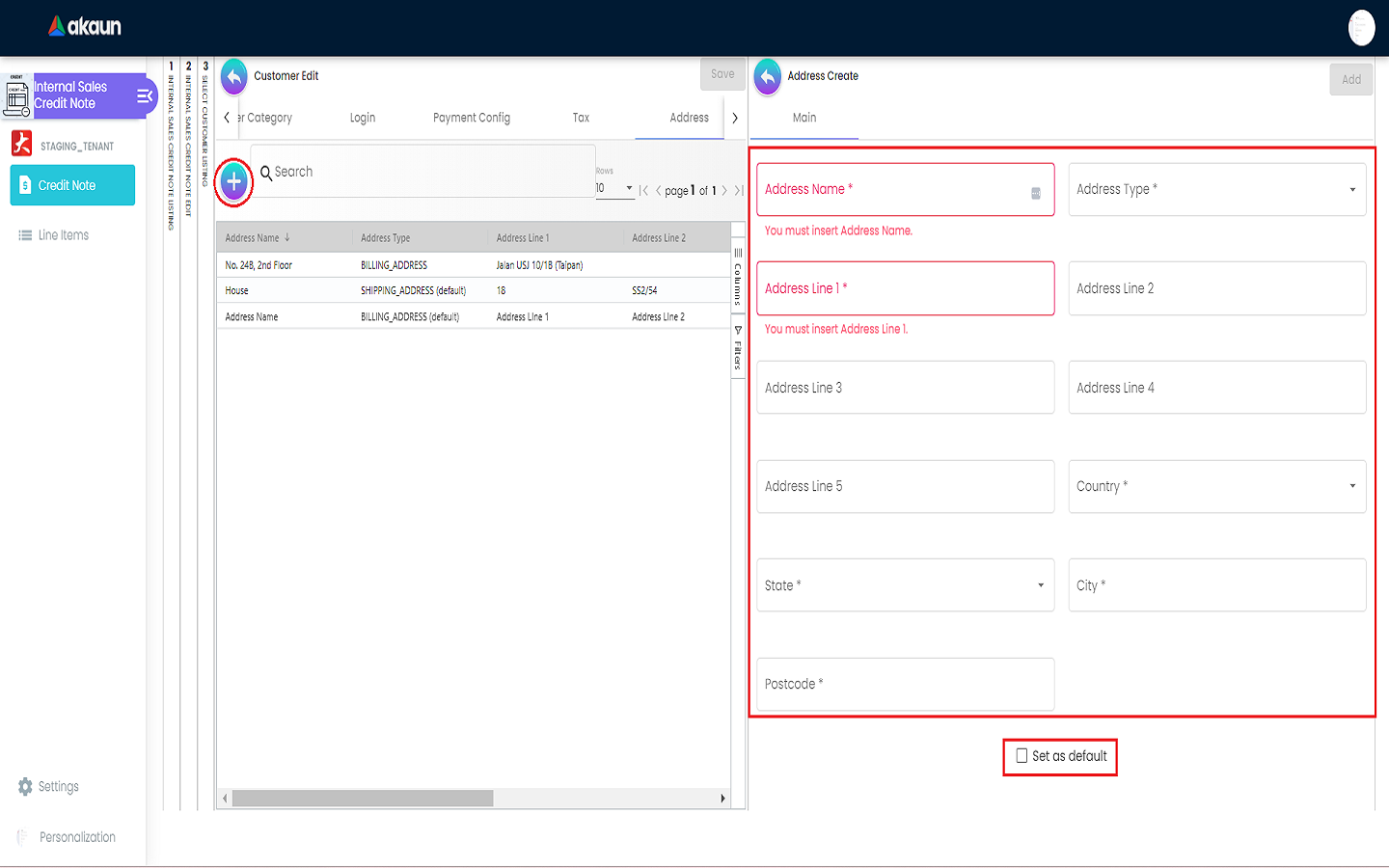 Create Address