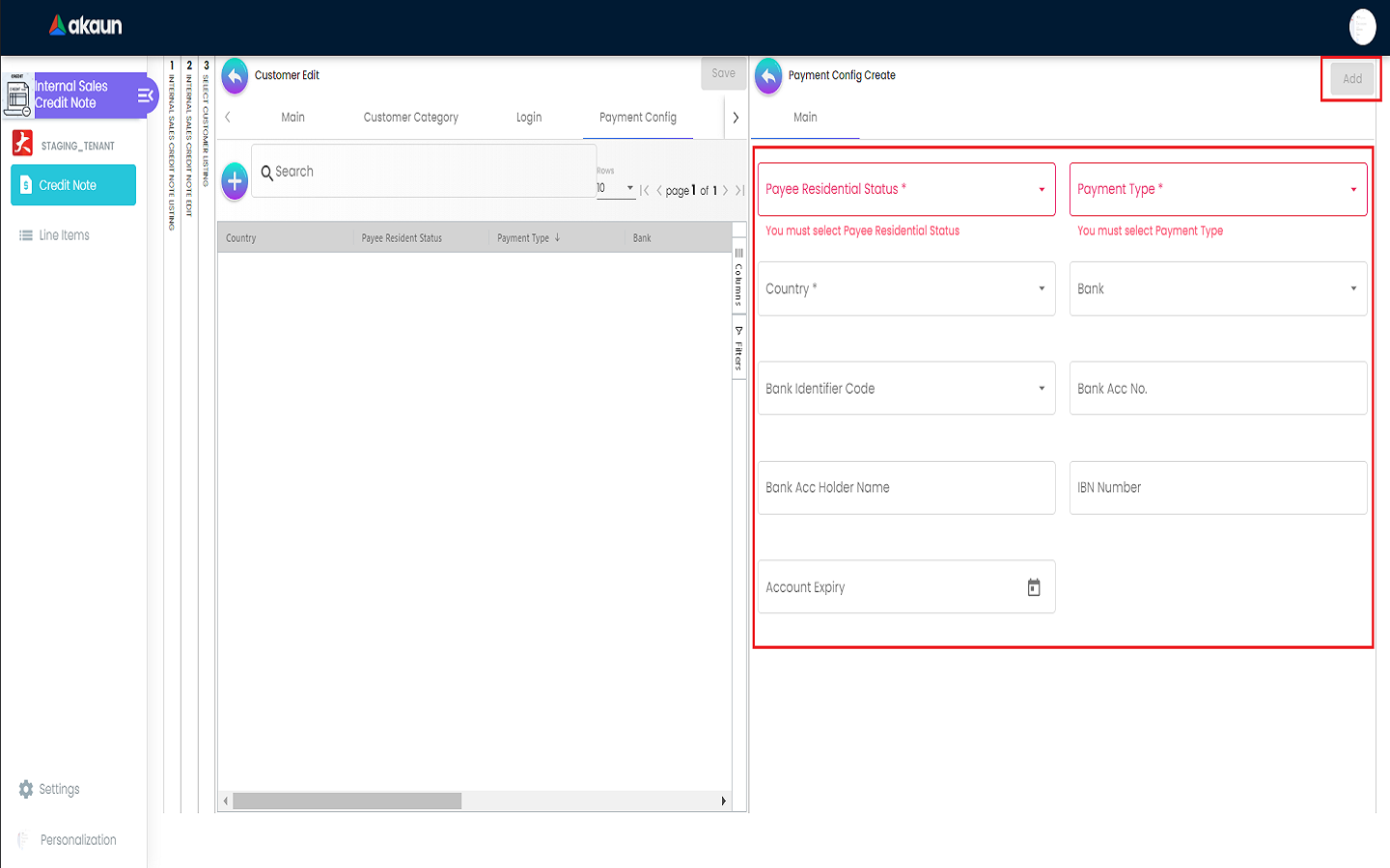 Create Payment Config