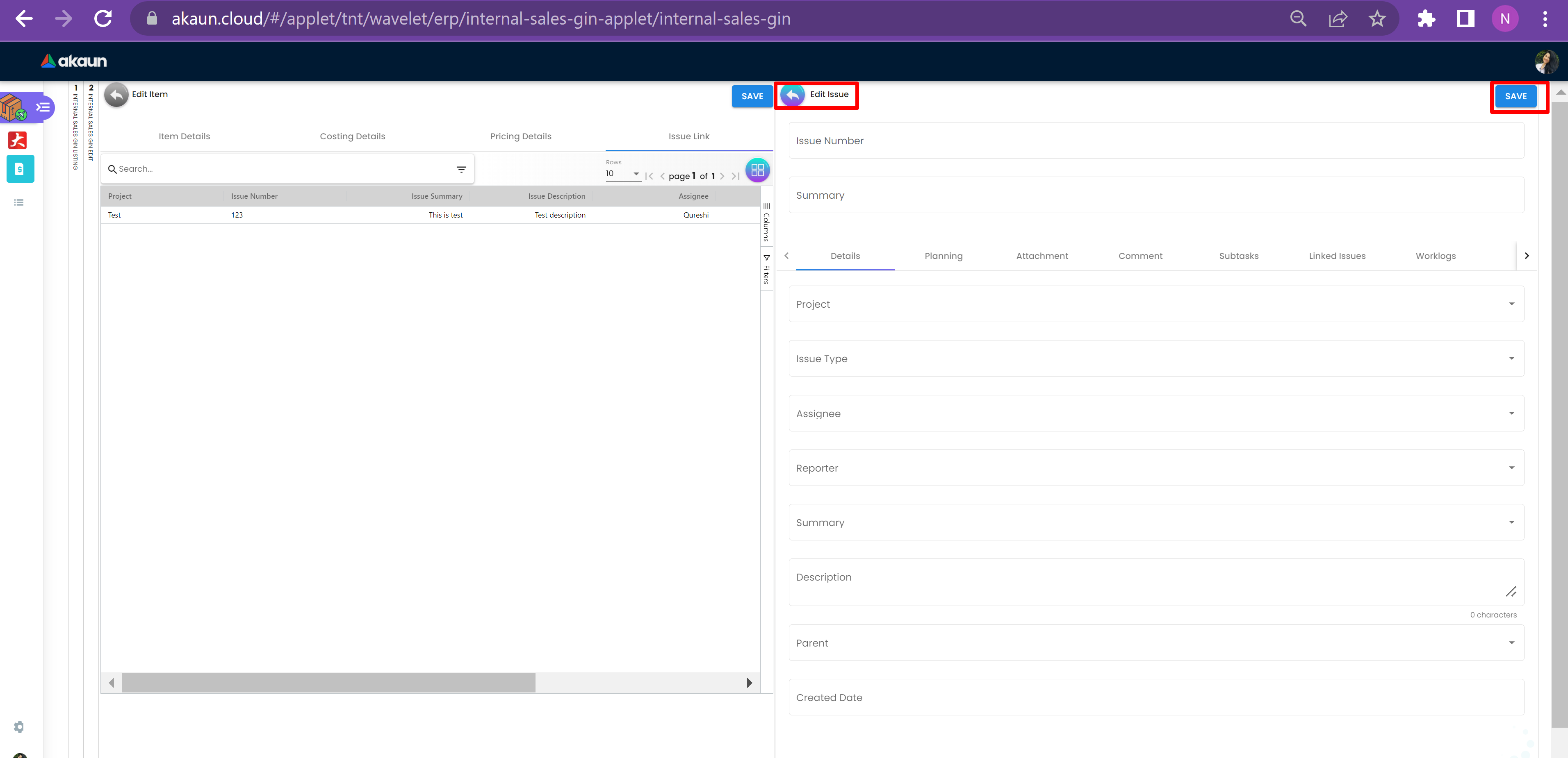 Edit Issue Link