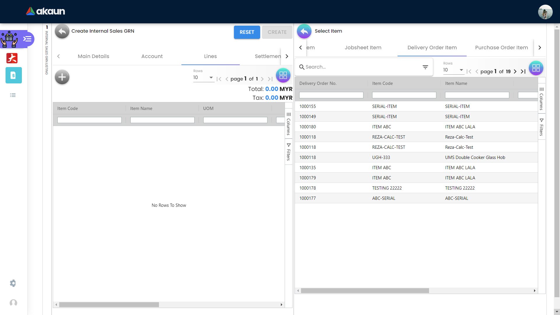 Create Delivery Order Item