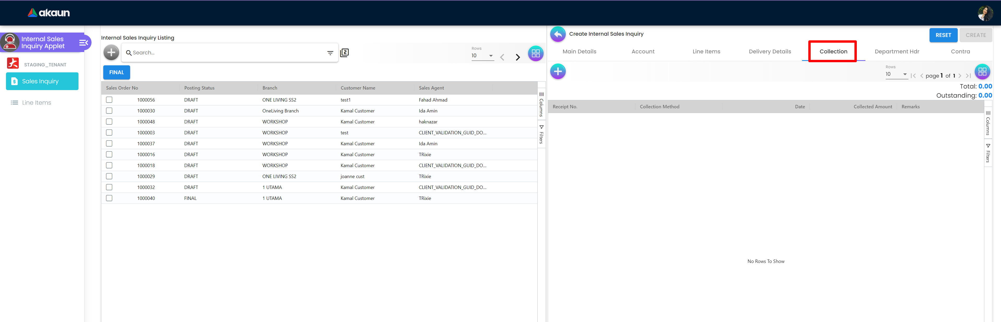 InternalSalesInquiryApplet-Create-Collection