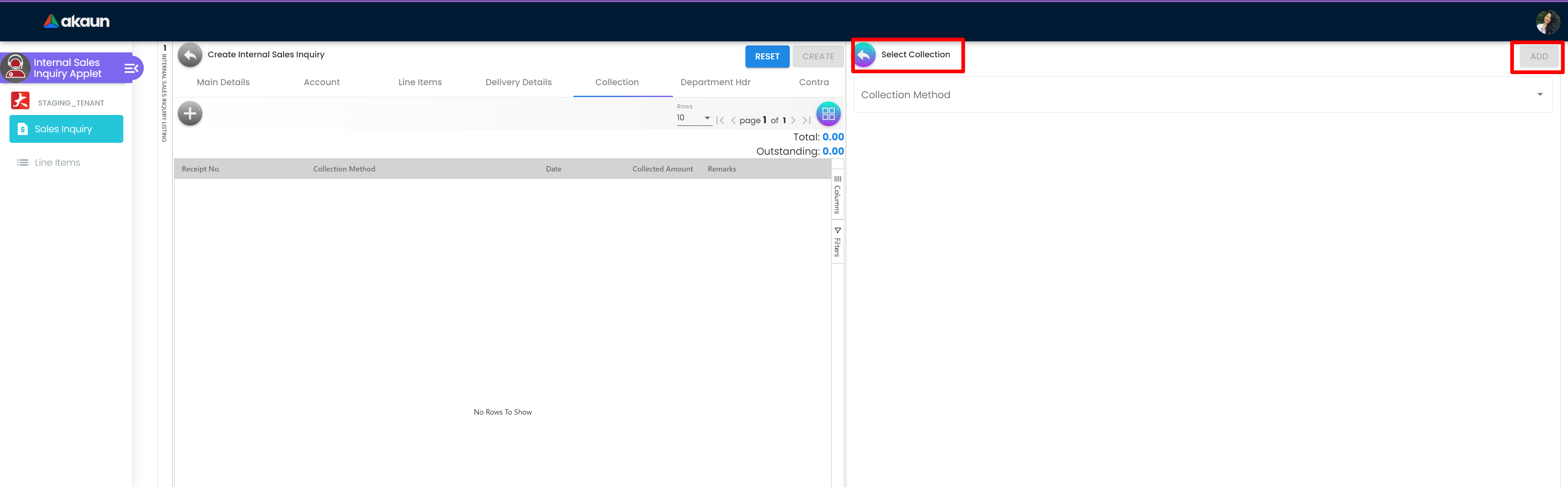 InternalSalesInquiryApplet-Create-SelectCollection