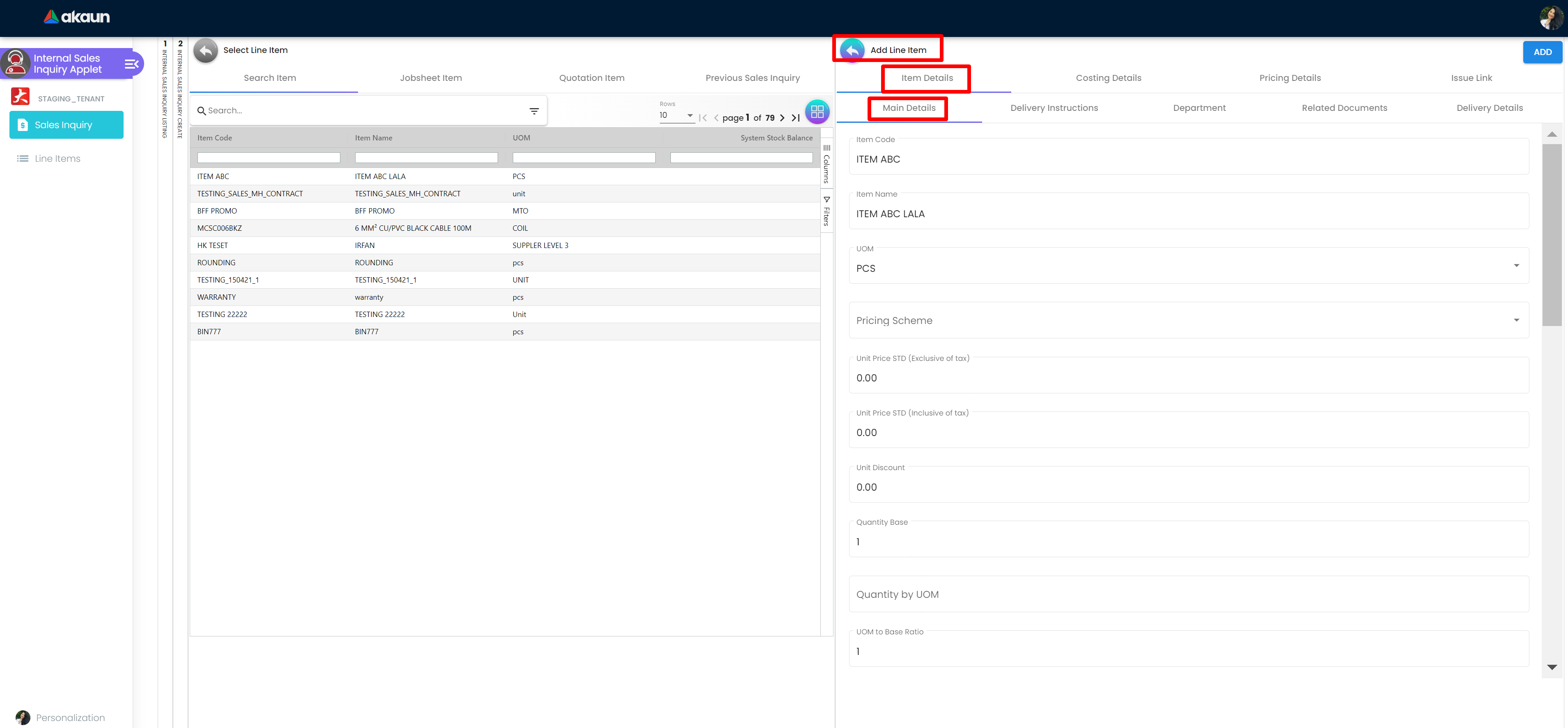InternalSalesInquiryApplet-Create-SelectLineItem-SearchItem-SelectLineItem-ItemDetails-MainDetails