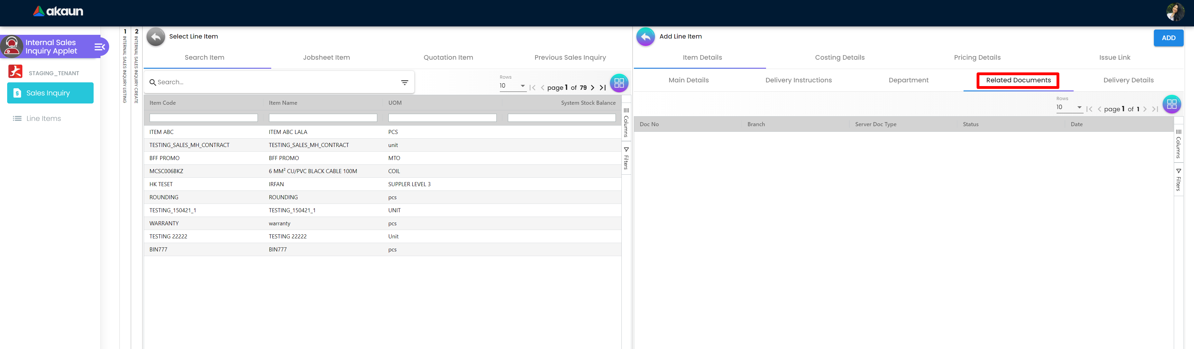 InternalSalesInquiryApplet-Create-SelectLineItem-SearchItem-SelectLineItem-ItemDetails-RelatedDocuments