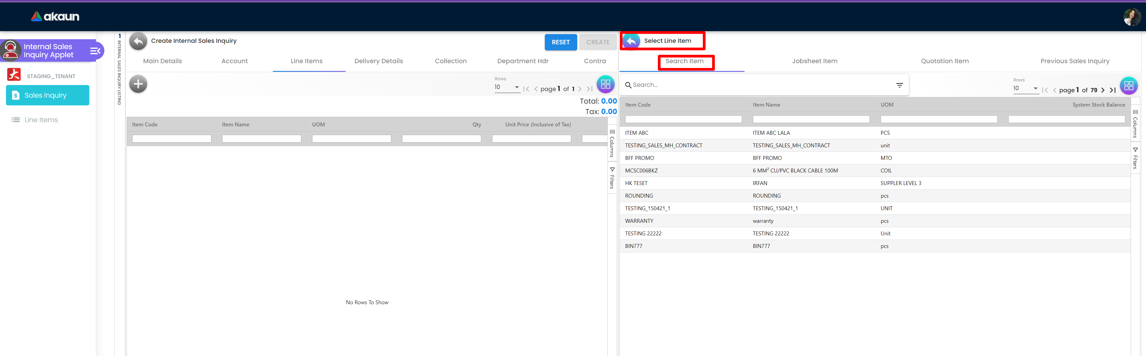 InternalSalesInquiryApplet-Create-SelectLineItem-SearchItem