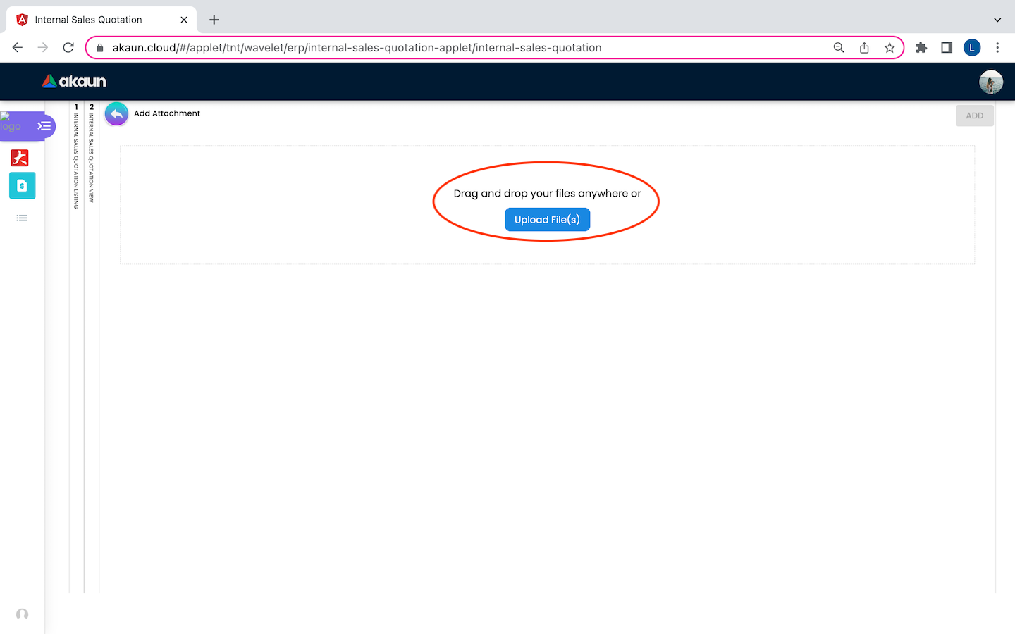 ViewInternalSalesQuotation Attachments AddAttachment
