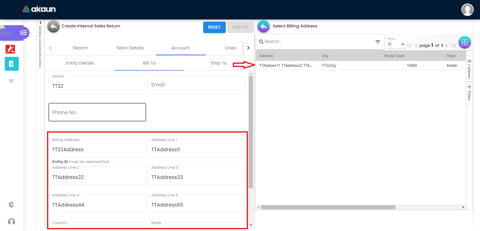 Select Billing Address