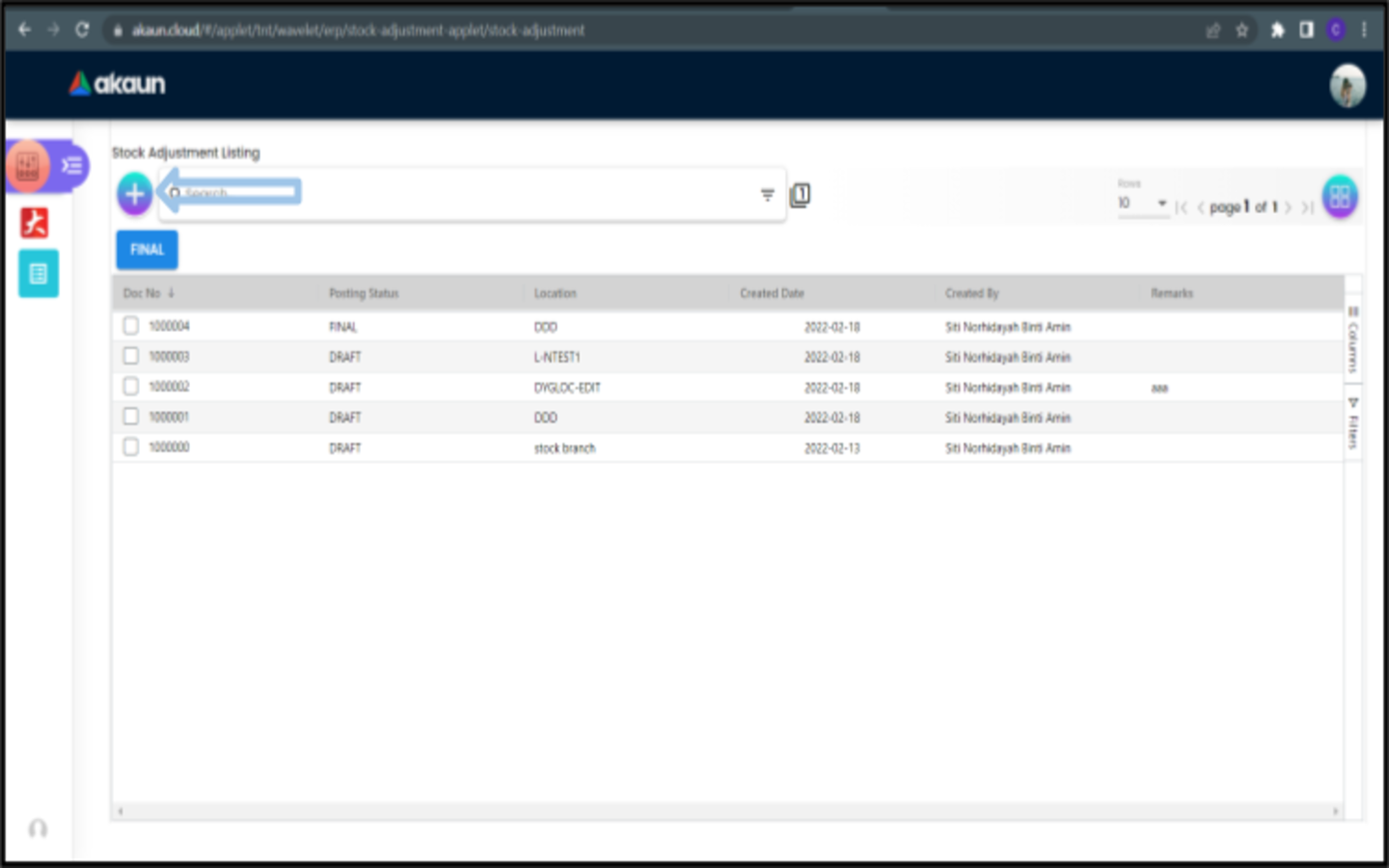 StockAdjustmentListing 1
