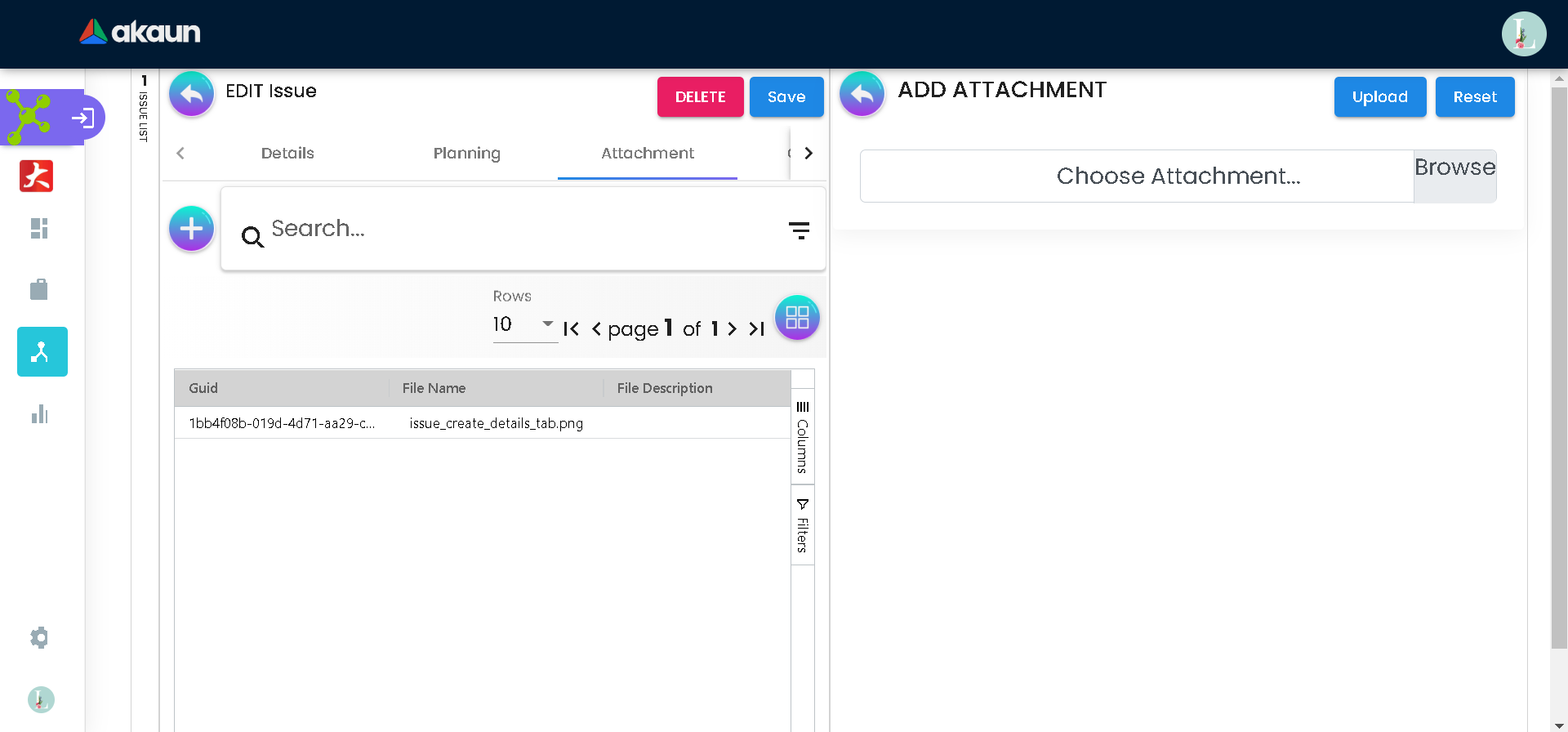 Add Attachment Tab