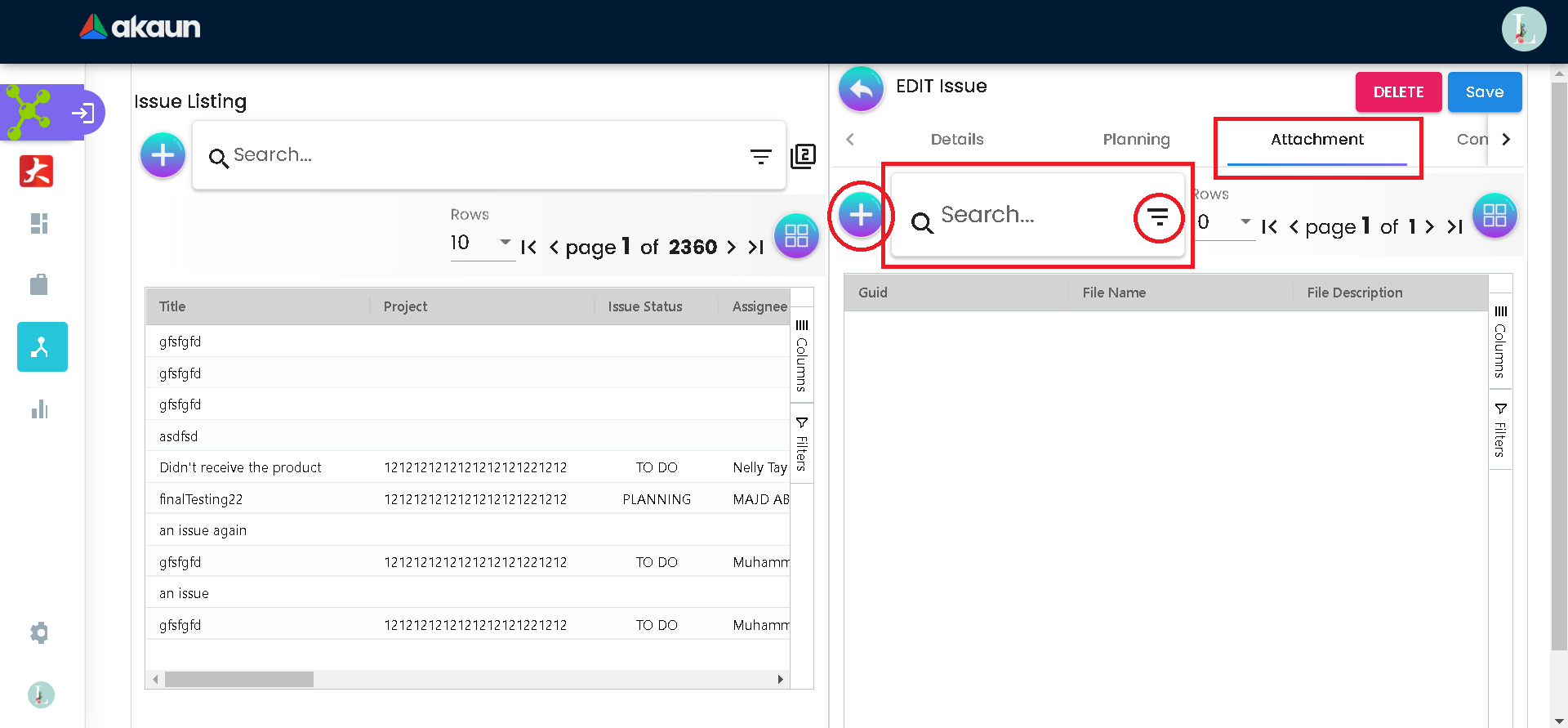 Attachment Tab