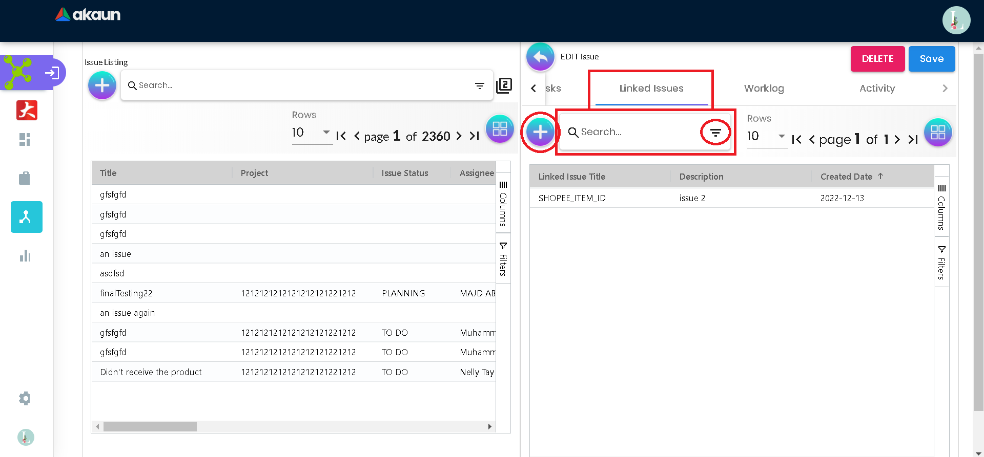 Edit Linked Issues