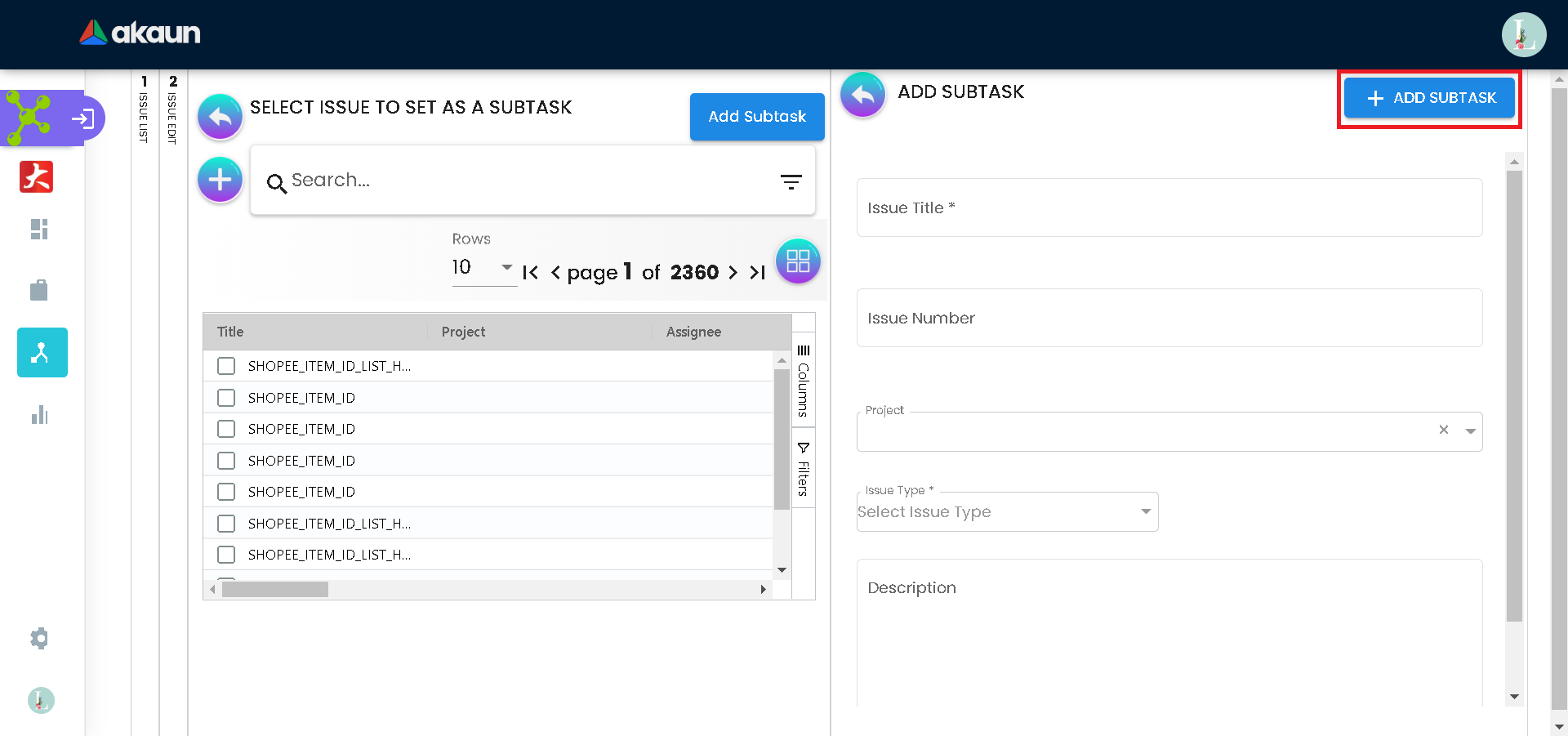 Edit Add Subtasks