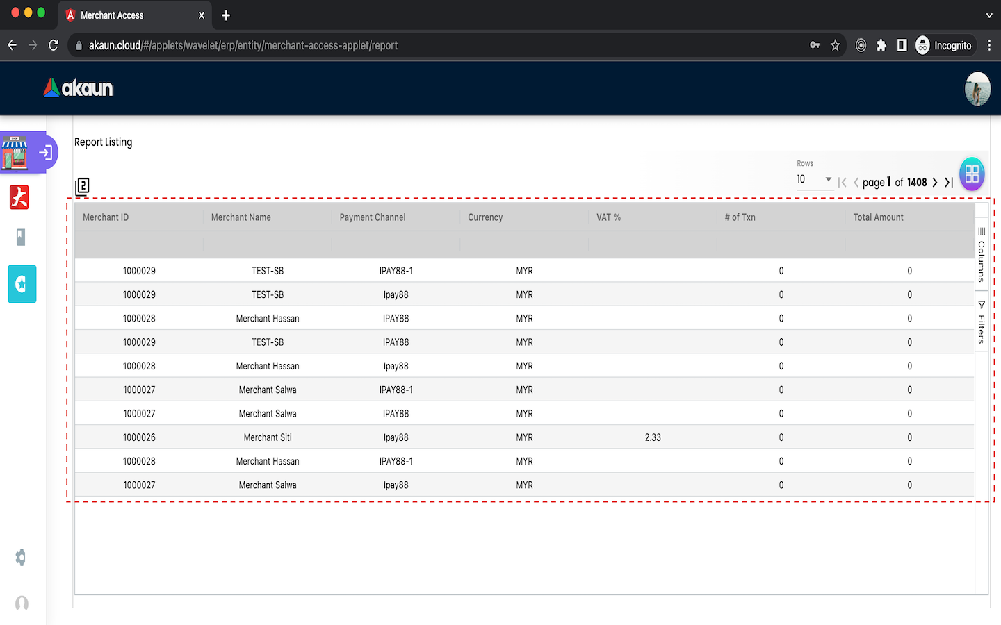 Report Report Listing