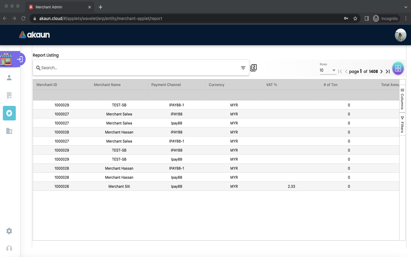 Report ReportListing